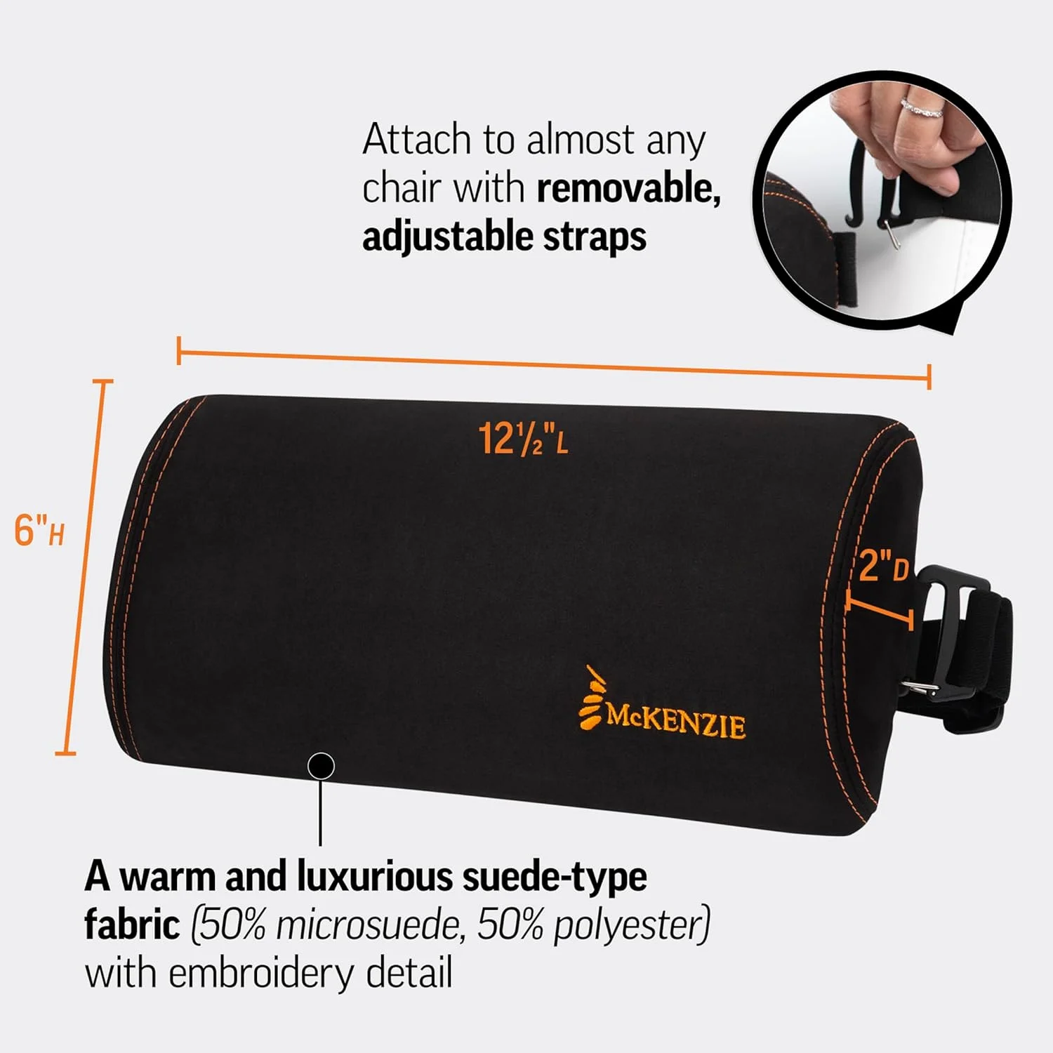 OPTP پشتی کمری باریک و اصلی مک کنزی - پشتیبانی از کمر برای صندلی های اداری و صندلی خودرو