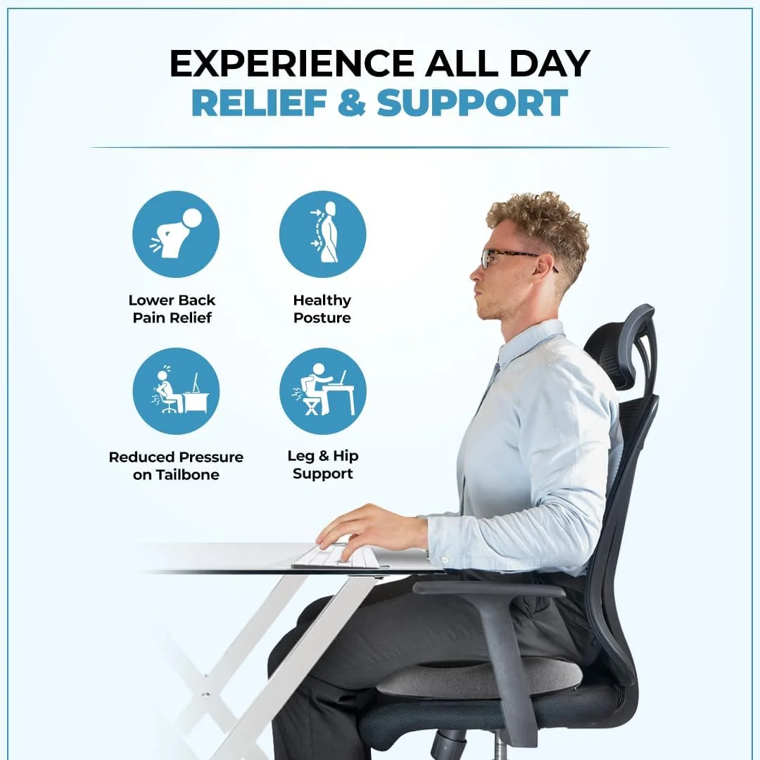 بالشتک صندلی برای صندلی اداری، بالش دونات، بالشتک صندلی مموری فوم دنبالچه ارتوپدی برای صندلی ماشین، پشتیبانی سیاتیک