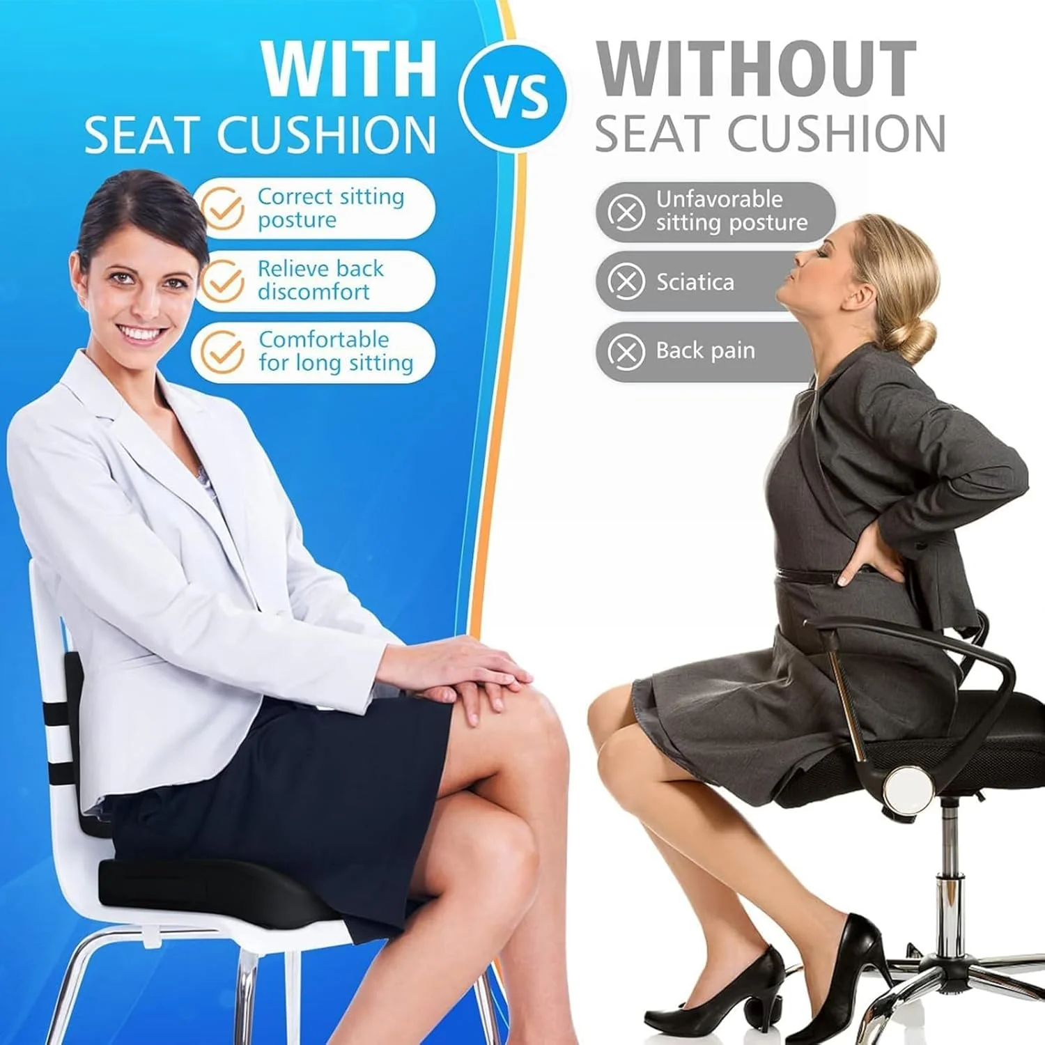 بالشتک صندلی آی اس موهه، بالشتک نشیمنگاه برای صندلی اداری، بالش پشتیبانی کمر برای صندلی، بالشتک صندلی خودرو، بالش فوم حافظه دار پشتیبانی از کمر با روکش قابل شستشو