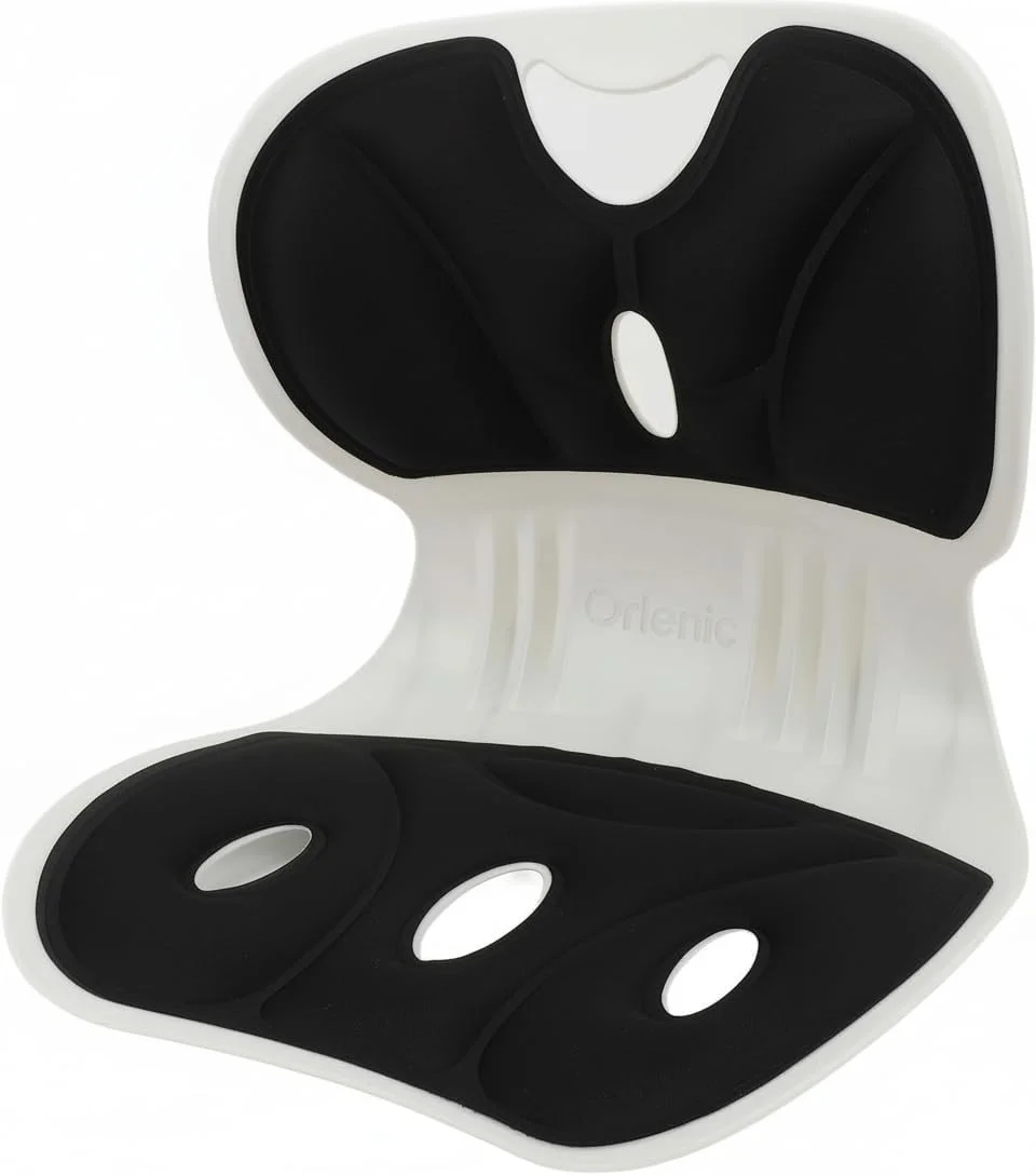 کوسن پشتیبانی کمری طرح گلبرگ برای صندلی اداری | بالشتک ارگونومیک پشتی و لگن با پارچه تنفسی برای وضعیت بدنی صحیح و تسکین درد - مشکی کوسن پشتیبانی کمری طرح گلبرگ برای صندلی اداری | بالشتک ارگونومیک پشتی و لگن با پارچه تنفسی برای وضعیت بدنی صحیح و تسکین درد - مشکی