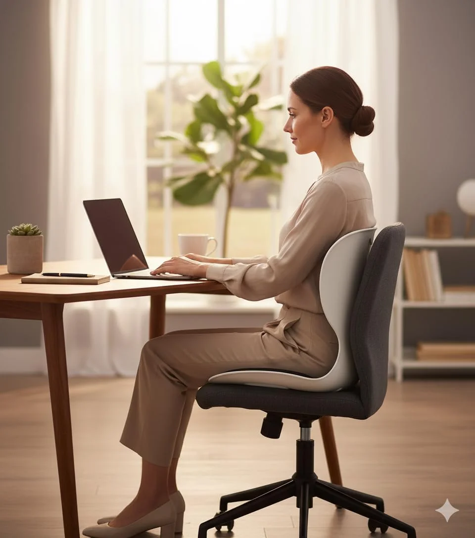 کوسن پشتیبانی کمری طرح گلبرگ برای صندلی اداری | بالشتک ارگونومیک پشتی و لگن با پارچه تنفسی برای وضعیت بدنی صحیح و تسکین درد - مشکی کوسن پشتیبانی کمری طرح گلبرگ برای صندلی اداری | بالشتک ارگونومیک پشتی و لگن با پارچه تنفسی برای وضعیت بدنی صحیح و تسکین درد - مشکی