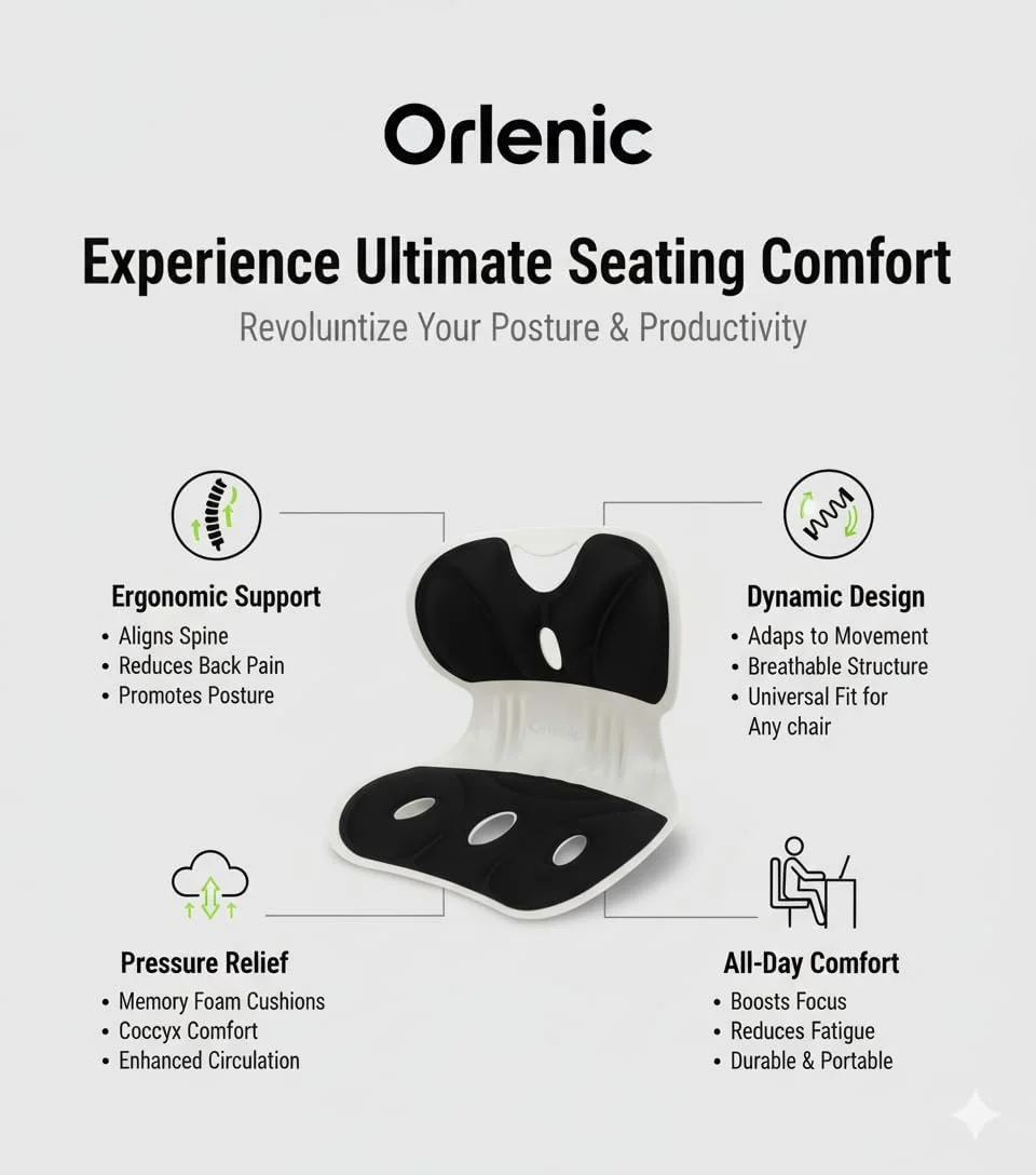 کوسن پشتیبانی کمری طرح گلبرگ برای صندلی اداری | بالشتک ارگونومیک پشتی و لگن با پارچه تنفسی برای وضعیت بدنی صحیح و تسکین درد - مشکی کوسن پشتیبانی کمری طرح گلبرگ برای صندلی اداری | بالشتک ارگونومیک پشتی و لگن با پارچه تنفسی برای وضعیت بدنی صحیح و تسکین درد - مشکی