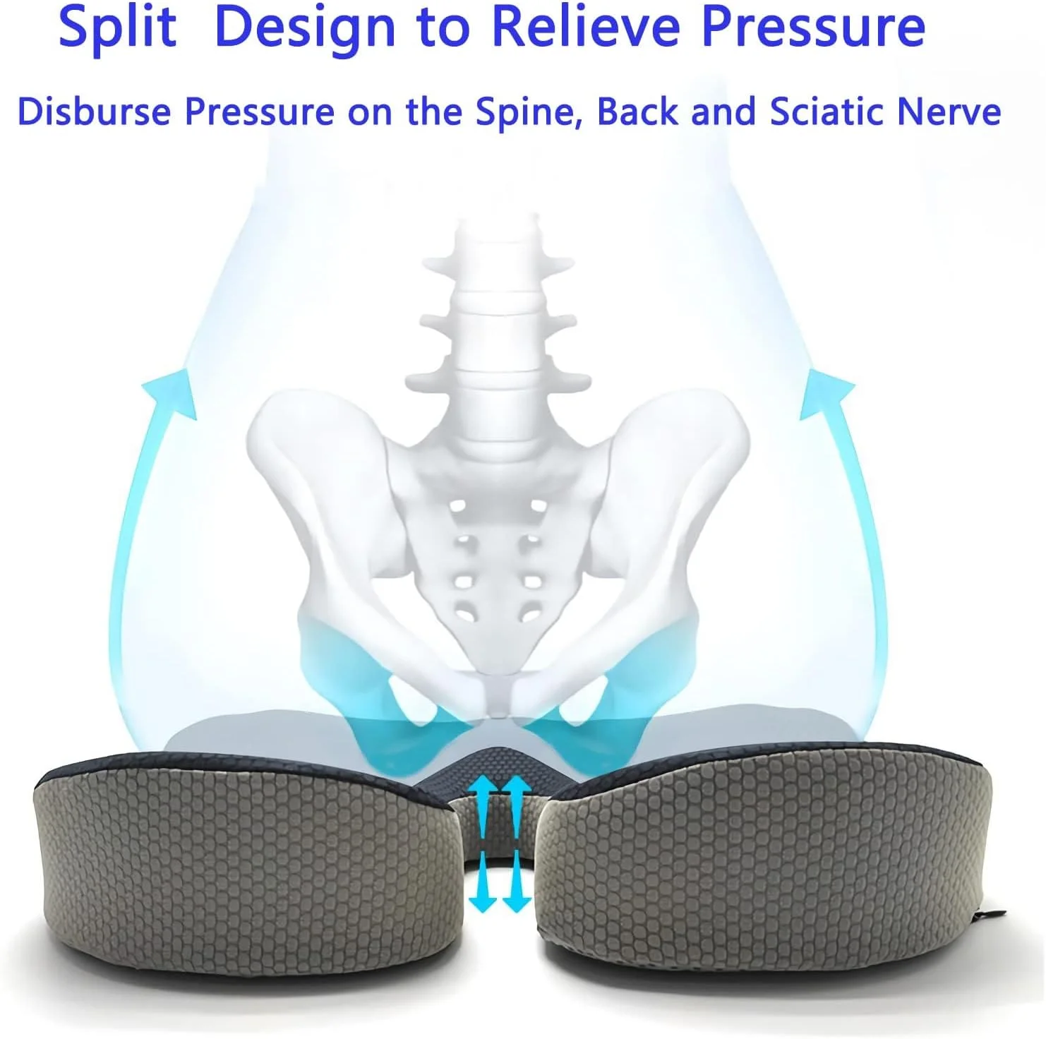بالشتک صندلی طبی برای صندلی های اداری، بالشتک حالت دهنده فوم حافظه دار توری قابل تنفس قابل حمل، بالشتک صندلی خودرو، بالشتک نشیمنگاه، تسکین درد دنبالچه کمر سیاتیک، پد صندلی ضد لغزش (مشکی) بالشتک صندلی طبی برای صندلی های اداری، بالشتک حالت دهنده فوم حافظه دار توری قابل تنفس قابل حمل، بالشتک صندلی خودرو، بالشتک نشیمنگاه، تسکین درد دنبالچه کمر سیاتیک، پد صندلی ضد لغزش (مشکی)