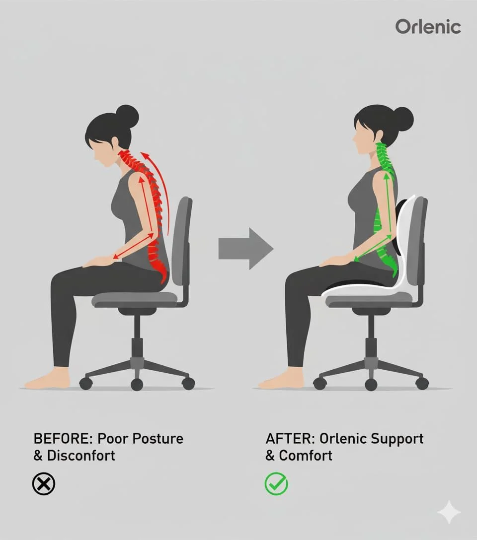 کوسن پشتیبانی کمری طرح گلبرگ برای صندلی اداری | بالشتک ارگونومیک پشتی و لگن با پارچه تنفسی برای وضعیت بدنی صحیح و تسکین درد - مشکی کوسن پشتیبانی کمری طرح گلبرگ برای صندلی اداری | بالشتک ارگونومیک پشتی و لگن با پارچه تنفسی برای وضعیت بدنی صحیح و تسکین درد - مشکی