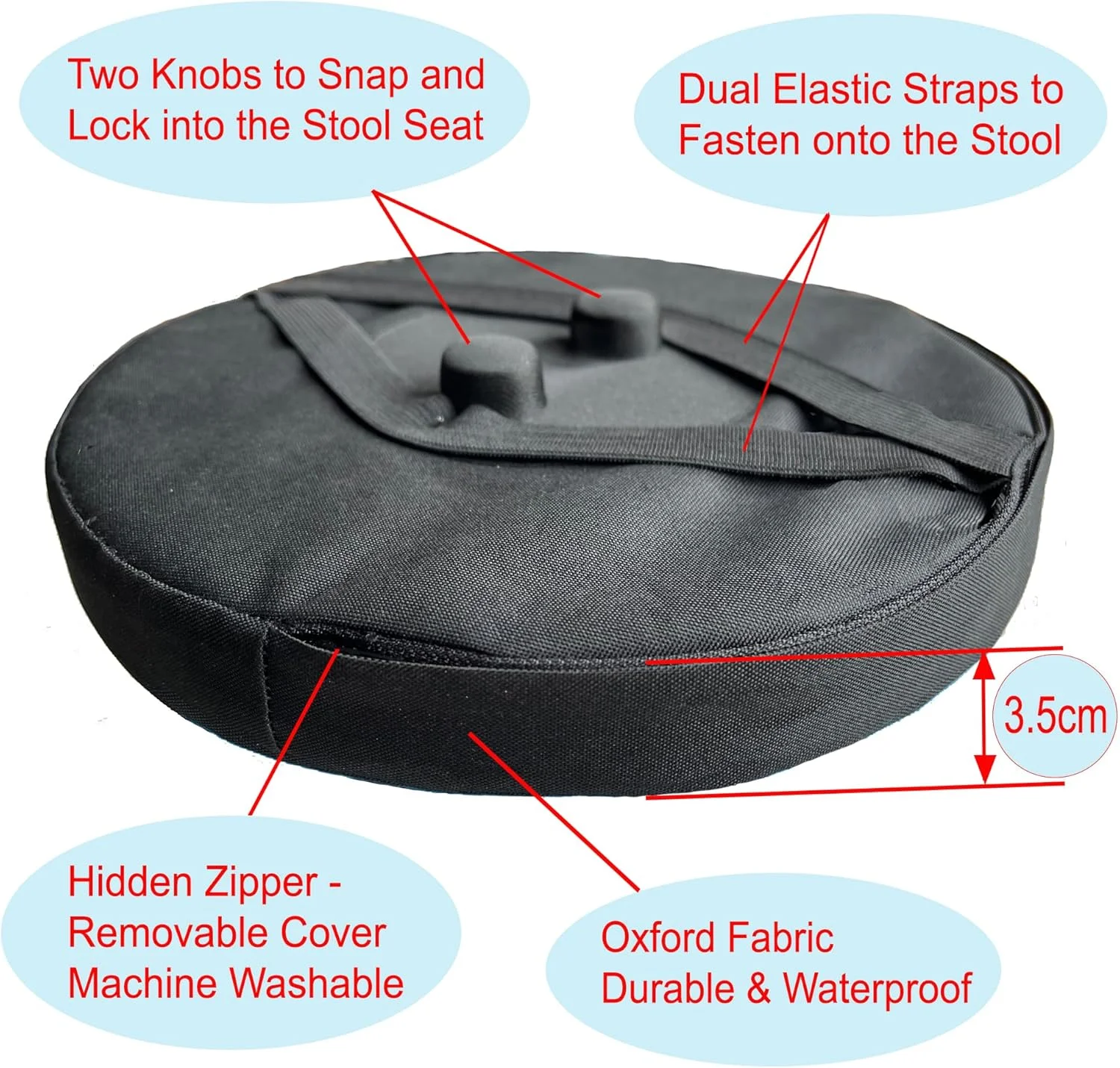 بالشتک ضخیم صندلی برای چهارپایه های تلسکوپی، پد صندلی تاشو با فوم حافظه دار ضخیم، مناسب برای تمام چهارپایه های تاشو گرد (فقط بالشتک) بالشتک ضخیم صندلی برای چهارپایه های تلسکوپی، پد صندلی تاشو با فوم حافظه دار ضخیم، مناسب برای تمام چهارپایه های تاشو گرد (فقط بالشتک)