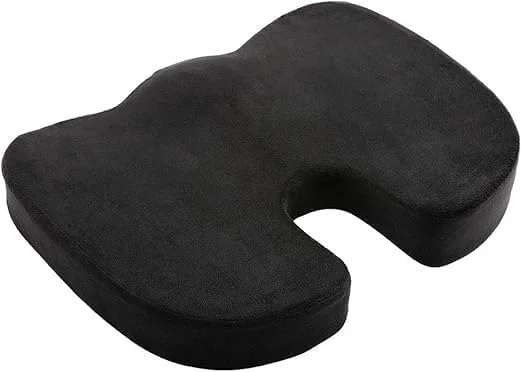 بالشتک صندلی طبی مموری فوم با تراکم بالا برای درد دنبالچه، سیاتیک و کمر - مناسب صندلی اداری، ویلچر و صندلی خودرو - مشکی بالشتک صندلی طبی مموری فوم با تراکم بالا برای درد دنبالچه، سیاتیک و کمر - مناسب صندلی اداری، ویلچر و صندلی خودرو - مشکی