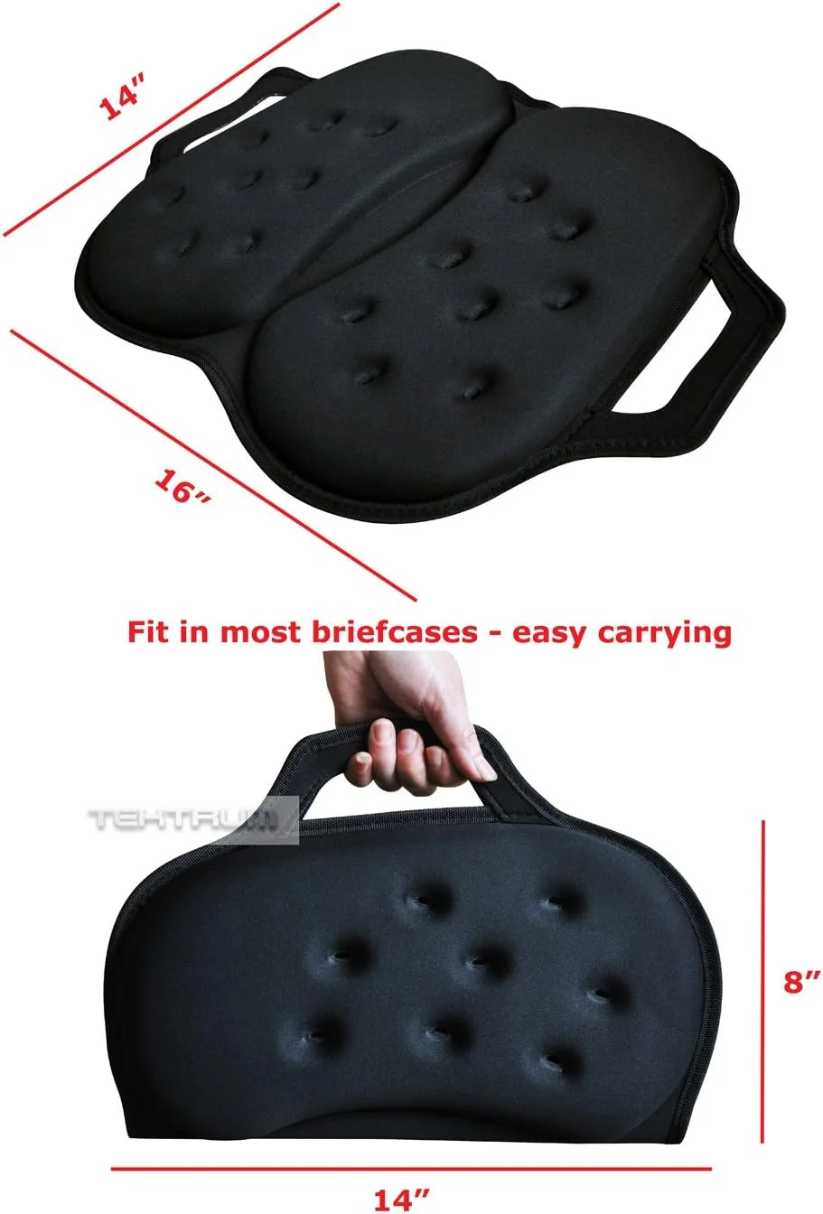 بالشتک صندلی طبی ژلی تاشو قابل حمل Tektrum با دسته برای مسافرت، هواپیما، ماشین، خانه، دفتر، صندلی، تسکین درد دنبالچه، سیاتیک، کمر درد، پروستات، بعد از زایمان (TD-GS1205-BLK) بالشتک صندلی طبی ژلی تاشو قابل حمل Tektrum با دسته برای مسافرت، هواپیما، ماشین، خانه، دفتر، صندلی، تسکین درد دنبالچه، سیاتیک، کمر درد، پروستات، بعد از زایمان (TD-GS1205-BLK)