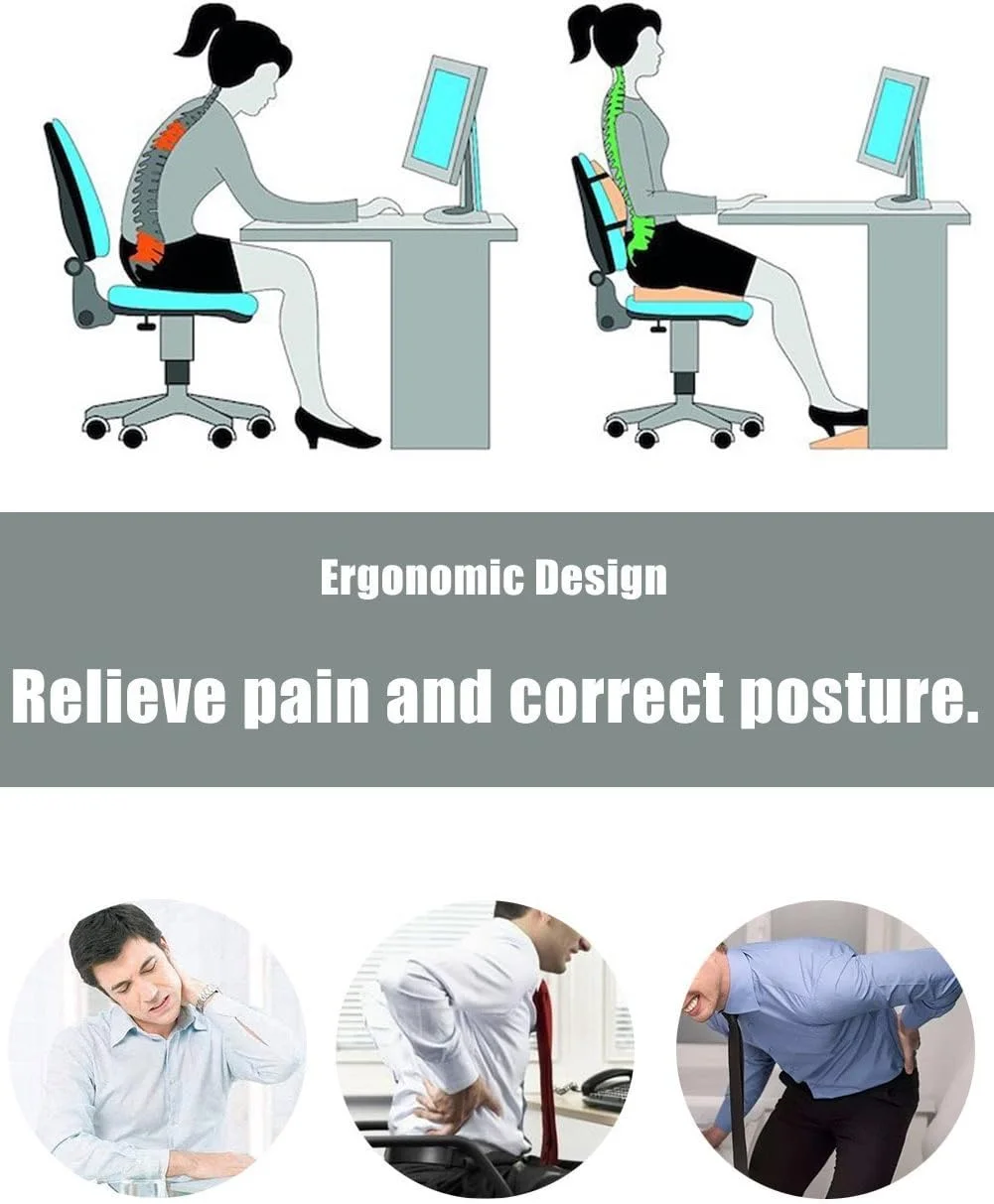 بالشتک صندلی فوم حافظه دار طبی کیوفنگ و بالش پشتیبانی کمر برای تسکین درد پایین کمر، سیاتیک، دنبالچه، بالشتک صندلی برای صندلی اداری، ماشین، مبل، ویلچر، مشکی (مشکی) بالشتک صندلی فوم حافظه دار طبی کیوفنگ و بالش پشتیبانی کمر برای تسکین درد پایین کمر، سیاتیک، دنبالچه، بالشتک صندلی برای صندلی اداری، ماشین، مبل، ویلچر، مشکی (مشکی)