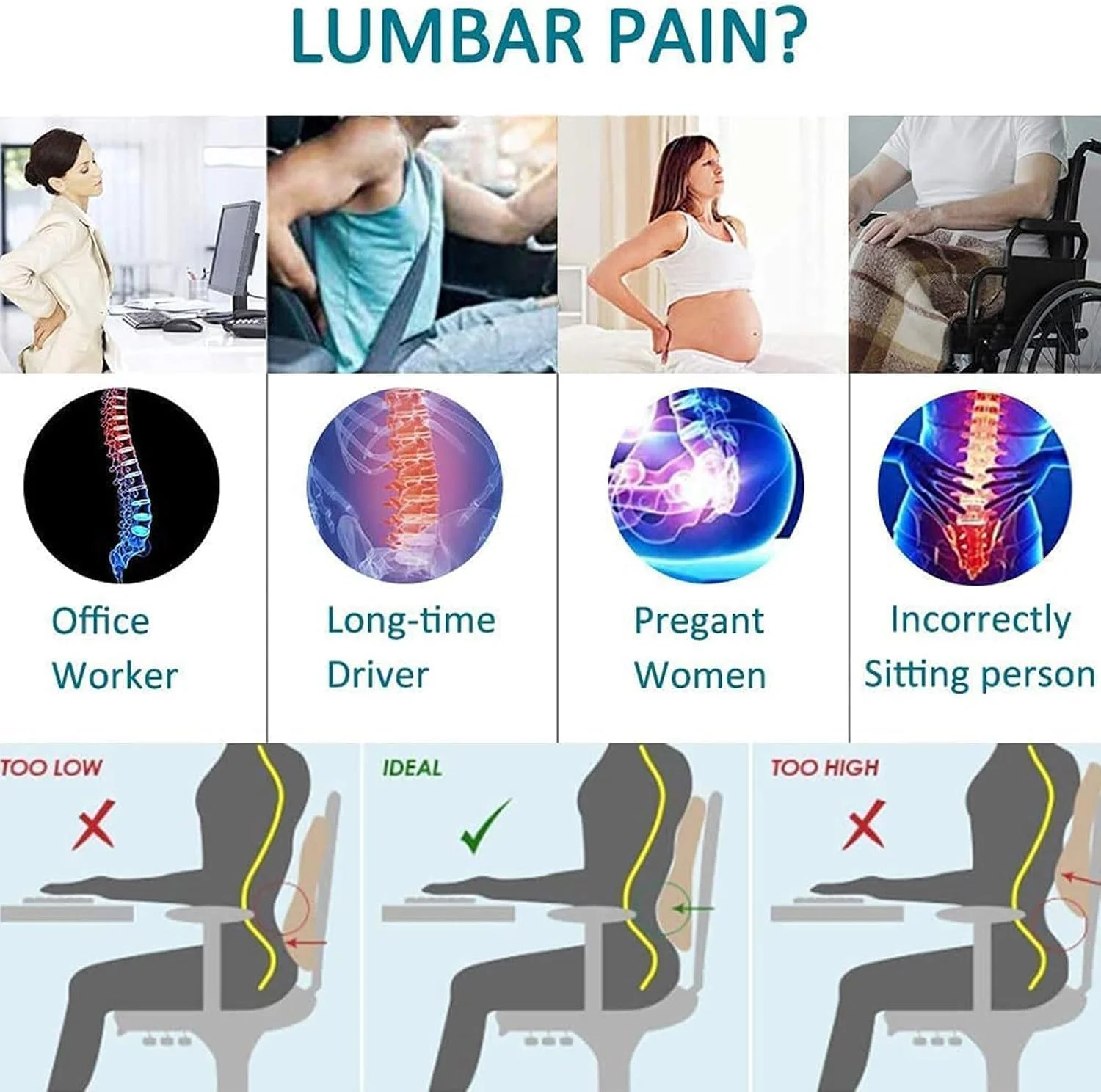 بالشتک صندلی راحتی ممتاز آنشون، بالشتک طبی فوم حافظه دار 100% با بند قابل تنظیم و روکش قابل شستشو - بالشتک برای صندلی اداری صندلی ماشین - تسکین درد کمر (بالشتک صندلی + پشتی) بالشتک صندلی راحتی ممتاز آنشون، بالشتک طبی فوم حافظه دار 100% با بند قابل تنظیم و روکش قابل شستشو - بالشتک برای صندلی اداری صندلی ماشین - تسکین درد کمر (بالشتک صندلی + پشتی)