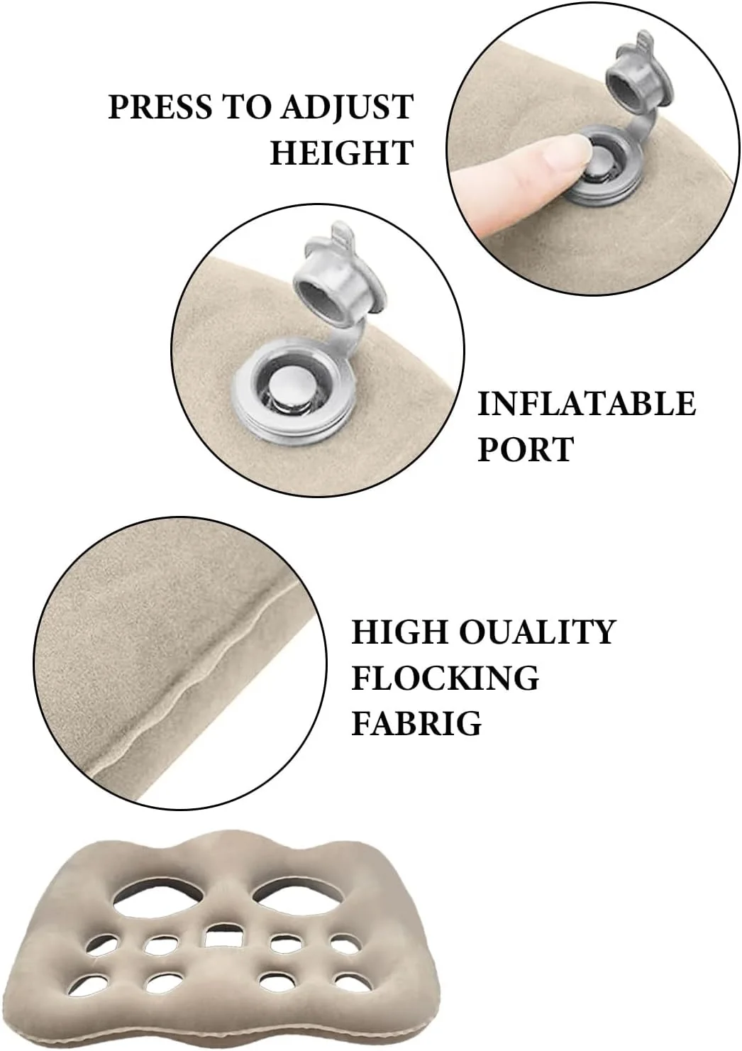 بالشتک دونات، حلقه لاستیکی برای نشستن، بالشتک بادی قابل حمل، بالشتک حلقه ای ارتوپدی، بالشتک صندلی برای دفتر، مناسب برای کمردرد، بواسیر، سیاتیک، زخم بستر