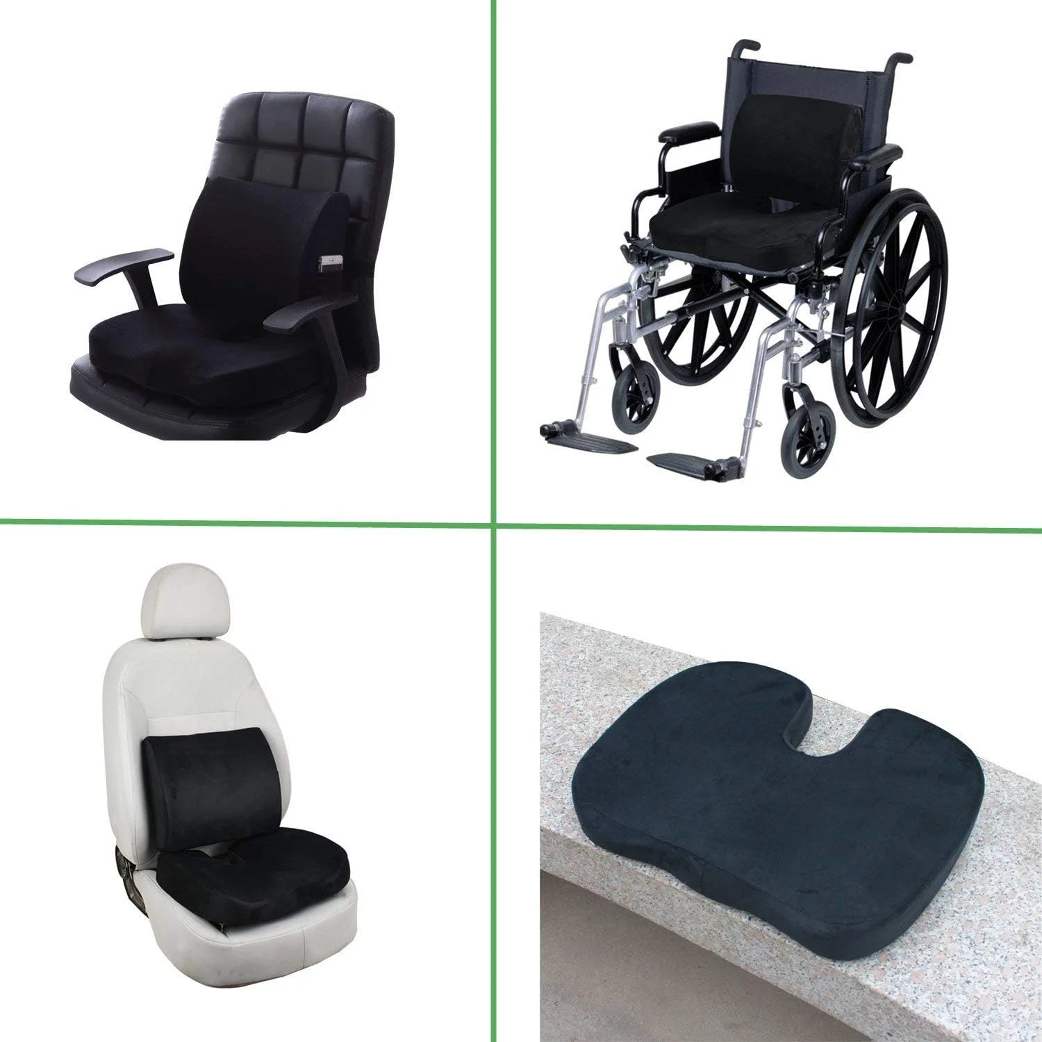 بالشتک صندلی فوم حافظه دار طبی کیوفنگ و بالش پشتیبانی کمر برای تسکین درد پایین کمر، سیاتیک، دنبالچه، بالشتک صندلی برای صندلی اداری، ماشین، مبل، ویلچر، مشکی (مشکی) بالشتک صندلی فوم حافظه دار طبی کیوفنگ و بالش پشتیبانی کمر برای تسکین درد پایین کمر، سیاتیک، دنبالچه، بالشتک صندلی برای صندلی اداری، ماشین، مبل، ویلچر، مشکی (مشکی)