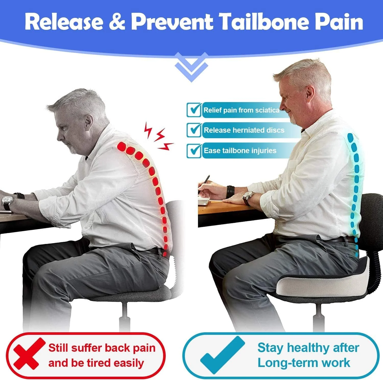 بالشتک صندلی پوتاک برای دنبالچه، بالشتک صندلی فوم حافظه دار ارگونومیک، کاهش درد سیاتیک، هموروئید، دنبالچه و کمر، بالشتک های صندلی، پد های صندلی ساپورت برای دفتر، ویلچر، صندلی ماشین، صندلی و تکیه گاه بالشتک صندلی پوتاک برای دنبالچه، بالشتک صندلی فوم حافظه دار ارگونومیک، کاهش درد سیاتیک، هموروئید، دنبالچه و کمر، بالشتک های صندلی، پد های صندلی ساپورت برای دفتر، ویلچر، صندلی ماشین، صندلی و تکیه گاه