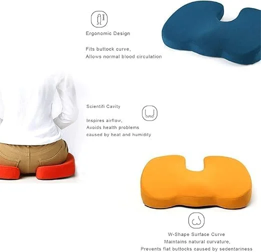 بالشتک صندلی طبی مموری فوم با تراکم بالا برای درد دنبالچه، سیاتیک و کمر - مناسب صندلی اداری، ویلچر و صندلی خودرو - مشکی بالشتک صندلی طبی مموری فوم با تراکم بالا برای درد دنبالچه، سیاتیک و کمر - مناسب صندلی اداری، ویلچر و صندلی خودرو - مشکی