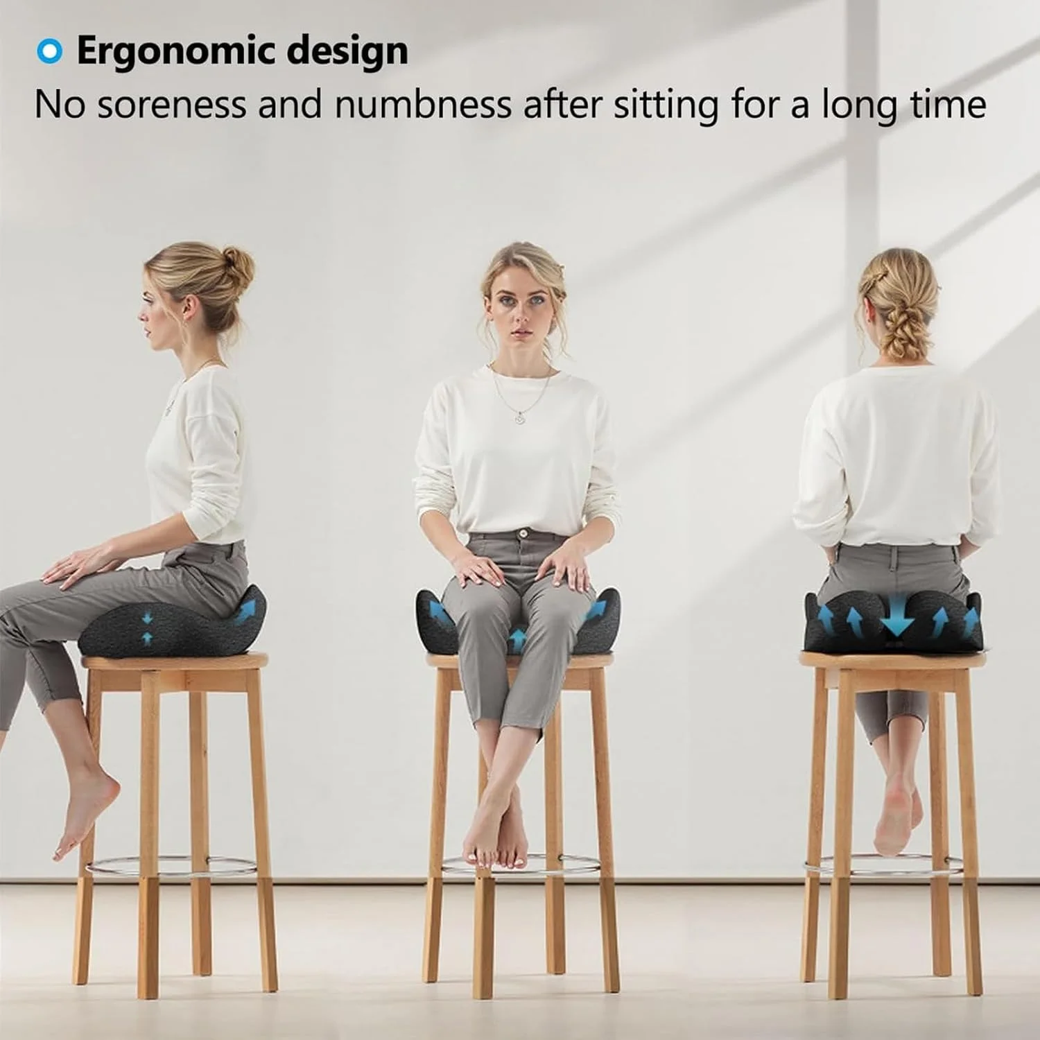 بالشتک صندلی با قابلیت برگشت سریع با روکش قابل شستشو، پد صندلی برای رانندگی و کار طولانی مدت بالشتک صندلی با قابلیت برگشت سریع با روکش قابل شستشو، پد صندلی برای رانندگی و کار طولانی مدت