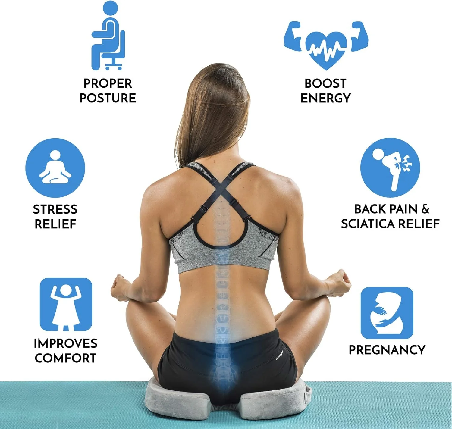 بالشتک صندلی راحتی ممتاز - بالشتک طبی ضد لغزش 100% فوم حافظه دار دنبالچه برای درد دنبالچه - بالشتک برای صندلی اداری صندلی ماشین - تسکین درد کمر و سیاتیک (خاکستری) بالشتک صندلی راحتی ممتاز - بالشتک طبی ضد لغزش 100% فوم حافظه دار دنبالچه برای درد دنبالچه - بالشتک برای صندلی اداری صندلی ماشین - تسکین درد کمر و سیاتیک (خاکستری)