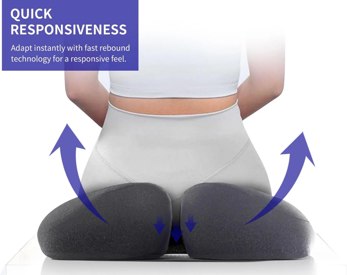 بالشتک صندلی فوم حافظه دار بزرگ SupremeComfort Pubemy مناسب صندلی اداری، صندلی آشپزخانه، صندلی ماشین - ارتقا تجربه نشستن شما - تسکین فشار و درد دنبالچه، PU-23