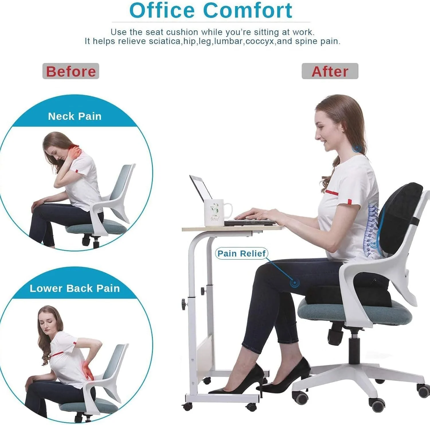 بالشتک صندلی راحتی ممتاز آنشون، بالشتک طبی فوم حافظه دار 100% با بند قابل تنظیم و روکش قابل شستشو - بالشتک برای صندلی اداری صندلی ماشین - تسکین درد کمر (بالشتک صندلی + پشتی) بالشتک صندلی راحتی ممتاز آنشون، بالشتک طبی فوم حافظه دار 100% با بند قابل تنظیم و روکش قابل شستشو - بالشتک برای صندلی اداری صندلی ماشین - تسکین درد کمر (بالشتک صندلی + پشتی)