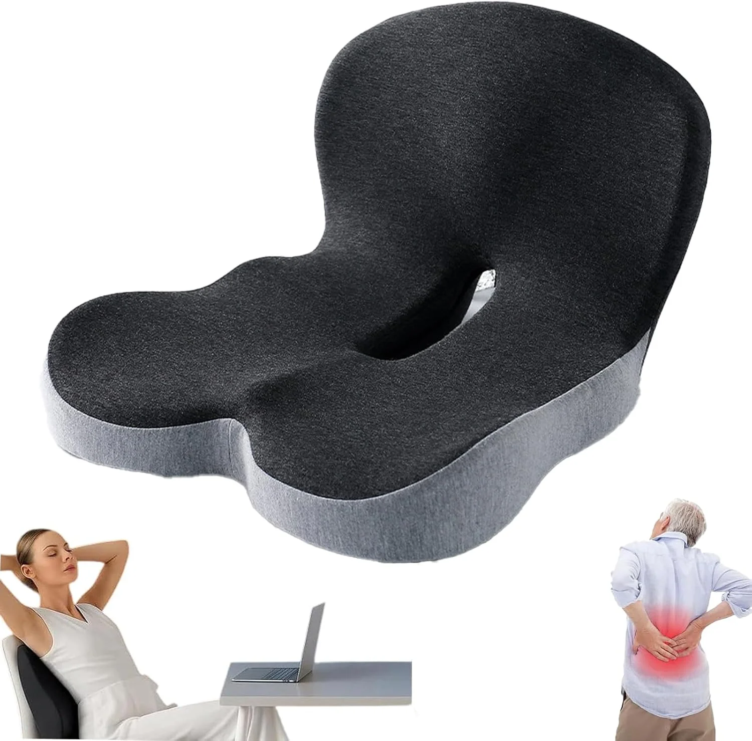 بالشتک صندلی کامیون Roadspine برای نشستن طولانی مدت، فوم حافظه دار ضد لغزش با پشتیبانی از کمر، بالشتک پشتیبانی از کمر سازگار با پوست بالشتک صندلی کامیون Roadspine برای نشستن طولانی مدت، فوم حافظه دار ضد لغزش با پشتیبانی از کمر، بالشتک پشتیبانی از کمر سازگار با پوست