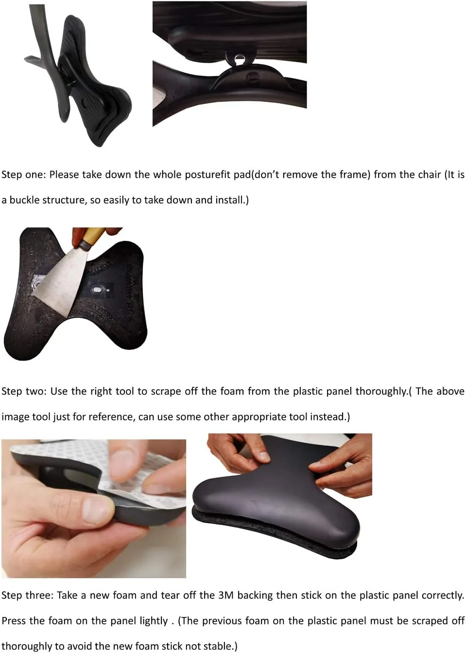 پد فوم جایگزین برای پشتی کمری صندلی آرون کلاسیک مدل M.one. گرافیت/مشکی. فوم پلی یورتان.