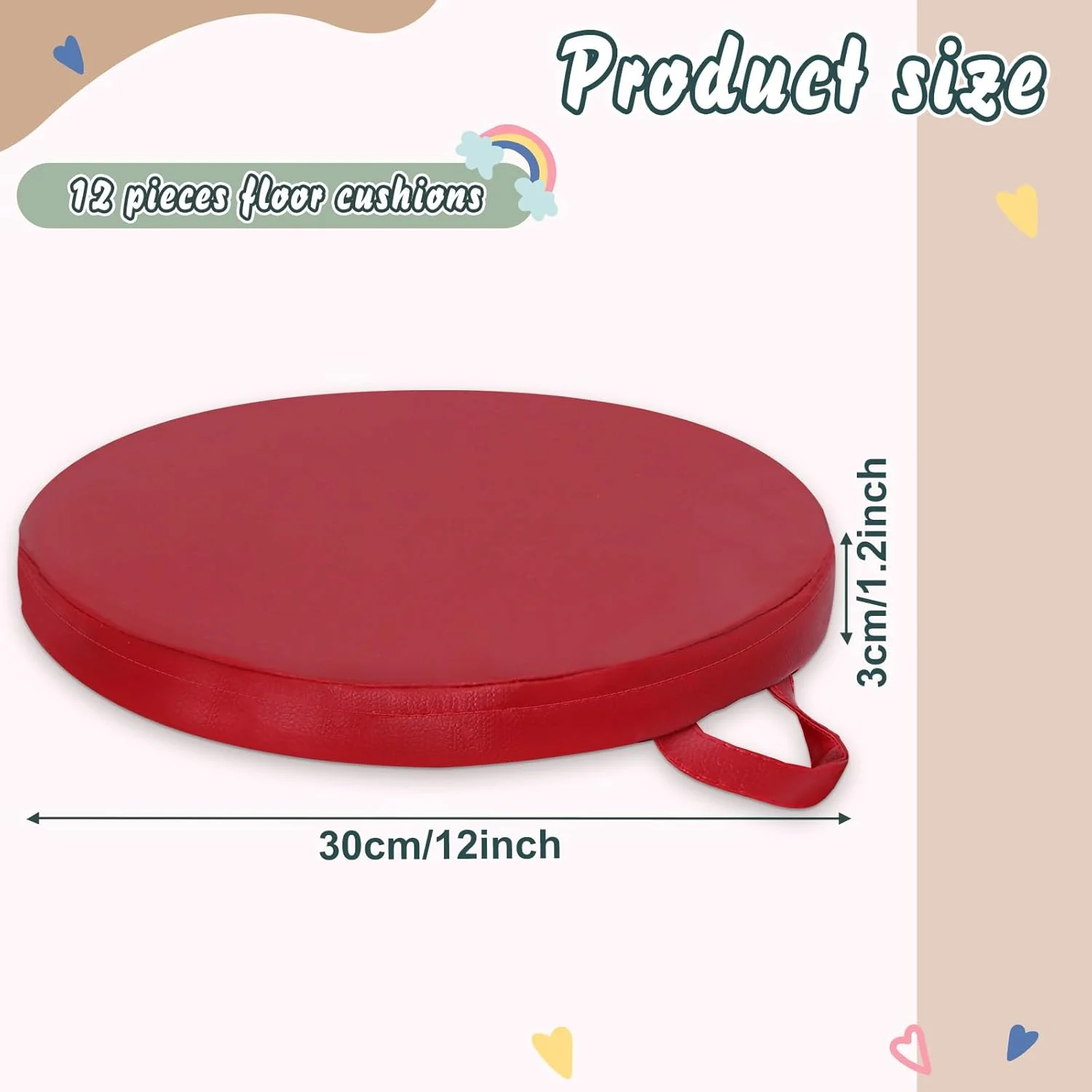 بالشتک های نشیمن 12 عددی Sawysine مناسب کلاس درس، نشیمن انعطاف پذیر با دستگیره برای کودکان در خانه، مدرسه، مهد کودک، و اتاق بازی (چند رنگ، گرد) بالشتک های نشیمن 12 عددی Sawysine مناسب کلاس درس، نشیمن انعطاف پذیر با دستگیره برای کودکان در خانه، مدرسه، مهد کودک، و اتاق بازی (چند رنگ، گرد)