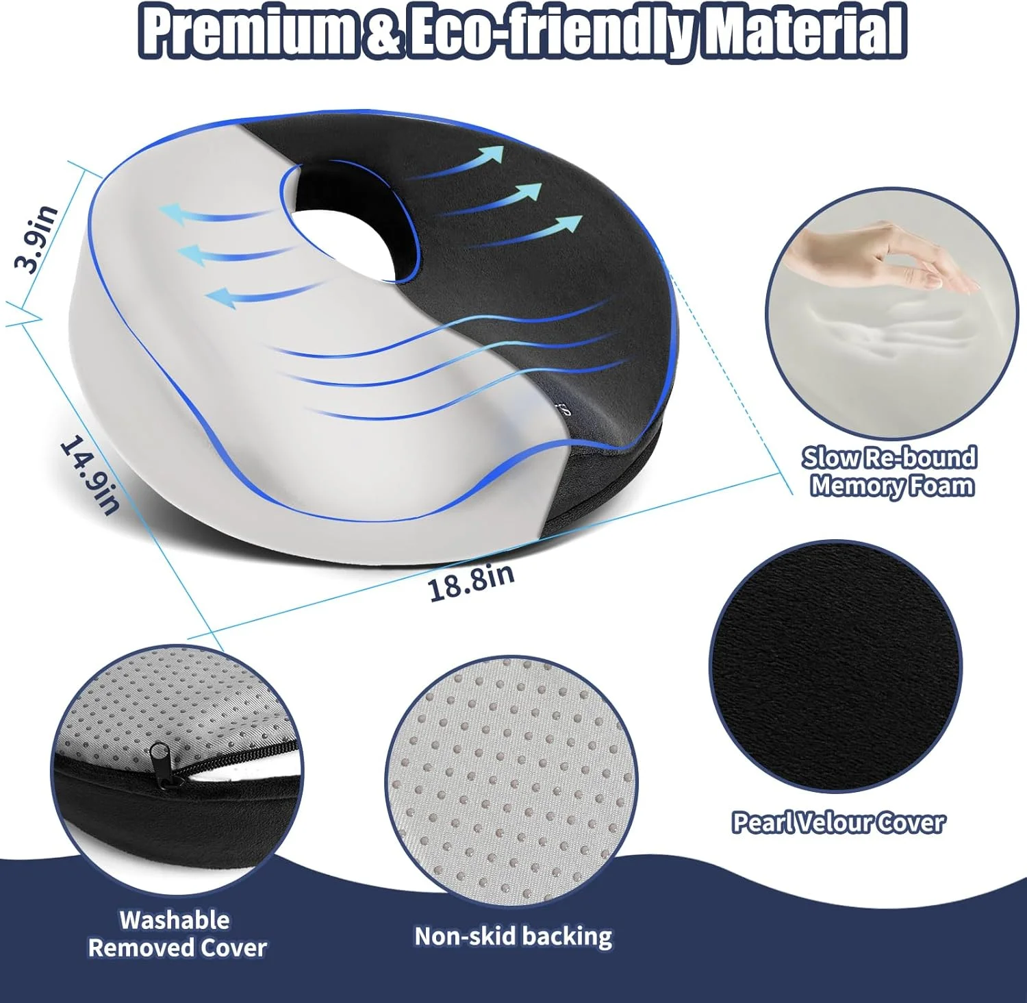 بالشتک دوناتی ساهیر برای تسکین درد دنبالچه و هموروئید، بالشتک فوم حافظهدار برای عصب سیاتیک، بالشتک صندلی برای راحتی نشستن طولانی مدت آقایان و بانوان در خانه، صندلی اداری، ماشین، مشکی بالشتک دوناتی ساهیر برای تسکین درد دنبالچه و هموروئید، بالشتک فوم حافظهدار برای عصب سیاتیک، بالشتک صندلی برای راحتی نشستن طولانی مدت آقایان و بانوان در خانه، صندلی اداری، ماشین، مشکی