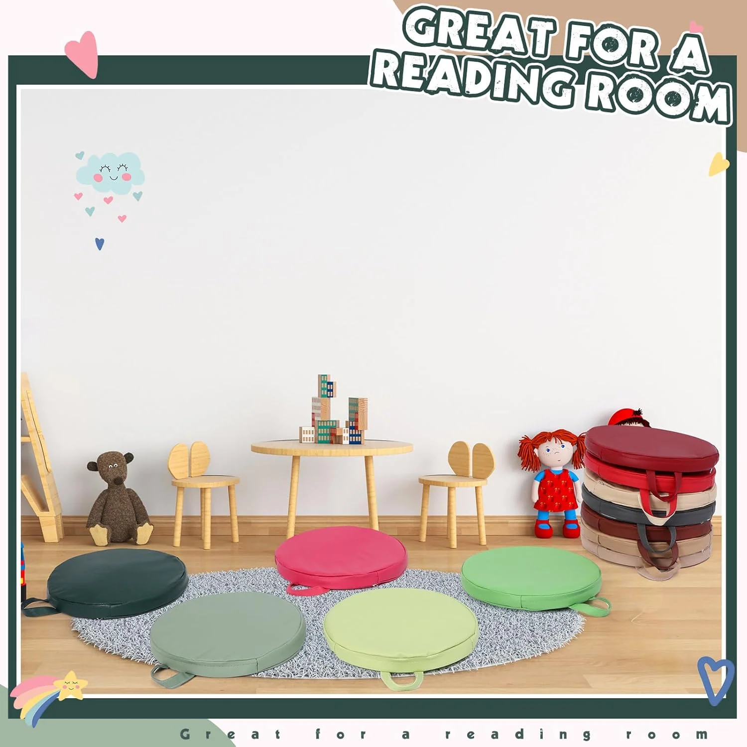 بالشتک های نشیمن 12 عددی Sawysine مناسب کلاس درس، نشیمن انعطاف پذیر با دستگیره برای کودکان در خانه، مدرسه، مهد کودک، و اتاق بازی (چند رنگ، گرد) بالشتک های نشیمن 12 عددی Sawysine مناسب کلاس درس، نشیمن انعطاف پذیر با دستگیره برای کودکان در خانه، مدرسه، مهد کودک، و اتاق بازی (چند رنگ، گرد)