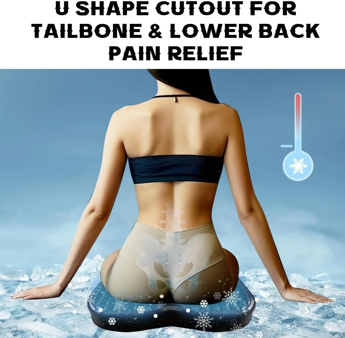 بالشتک صندلی، بالشتک صندلی مموری فوم، تسکین دهنده درد سیاتیک و دنبالچه، با ژل خنک کننده، خنک و تنفسی در تابستان، برای نشستن طولانی مدت روی صندلی های اداری، صندلی ماشین، مسافرت، رانندگی، ویلچر بالشتک صندلی، بالشتک صندلی مموری فوم، تسکین دهنده درد سیاتیک و دنبالچه، با ژل خنک کننده، خنک و تنفسی در تابستان، برای نشستن طولانی مدت روی صندلی های اداری، صندلی ماشین، مسافرت، رانندگی، ویلچر