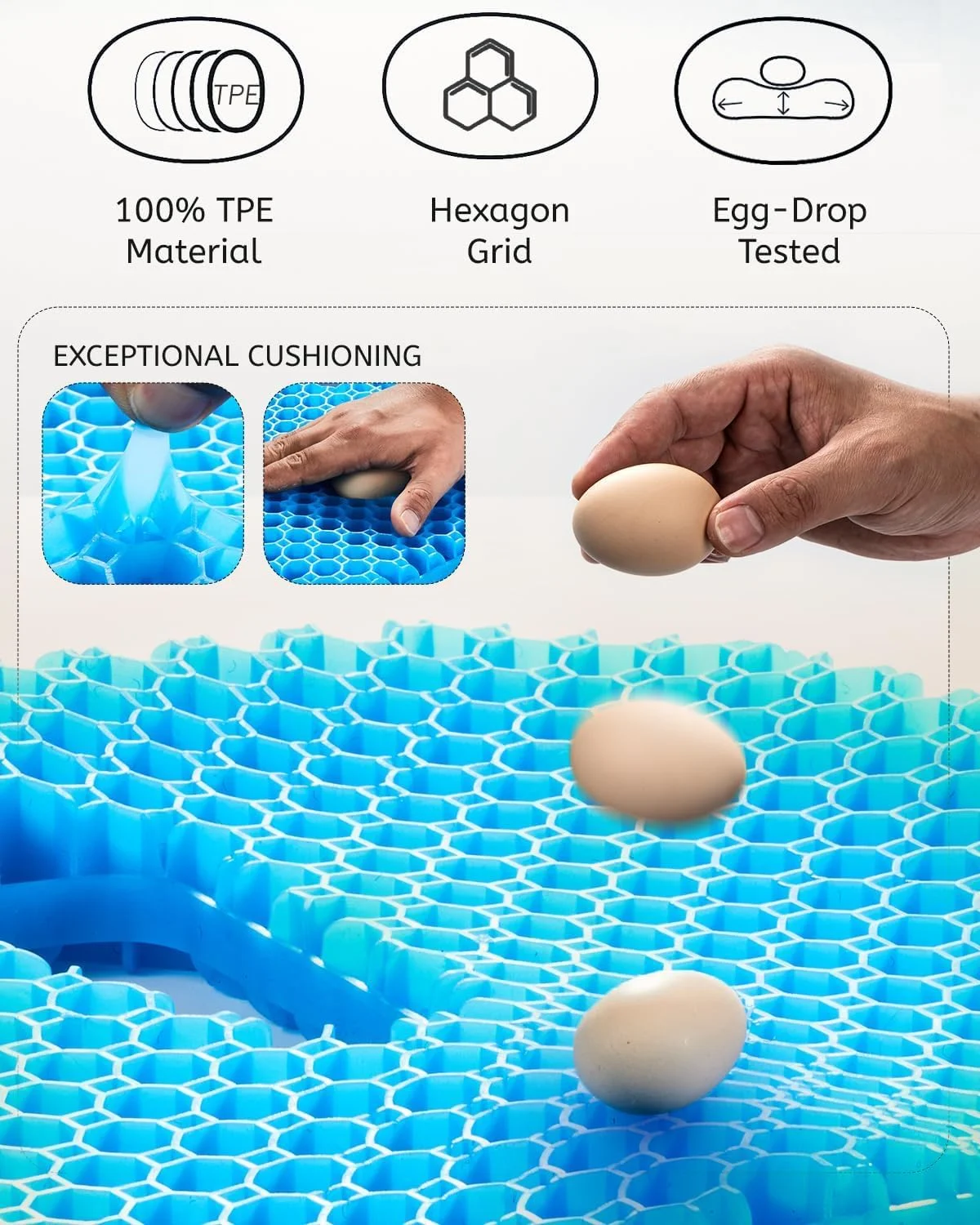 بالشتک ژله ای صندلی برای نشستن طولانی مدت و تسکین درد لگن (سایز بزرگ) - بالشتک های خنک کننده سه بعدی برای صندلی اداری، ماشین، ویلچر، روکش تنفسی و ضد لغزش با فناوری کاهش فشار بالشتک ژله ای صندلی برای نشستن طولانی مدت و تسکین درد لگن (سایز بزرگ) - بالشتک های خنک کننده سه بعدی برای صندلی اداری، ماشین، ویلچر، روکش تنفسی و ضد لغزش با فناوری کاهش فشار