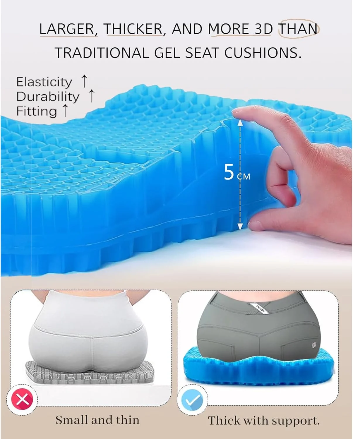 بالشتک صندلی فوم مموری ژل خنک کننده - پد لانه زنبوری تنفسی برای تسکین درد سیاتیک و دنبالچه، کاهش فشار و توزیع وزن برای دفتر، ماشین، ویلچر، خانه بالشتک صندلی فوم مموری ژل خنک کننده - پد لانه زنبوری تنفسی برای تسکین درد سیاتیک و دنبالچه، کاهش فشار و توزیع وزن برای دفتر، ماشین، ویلچر، خانه