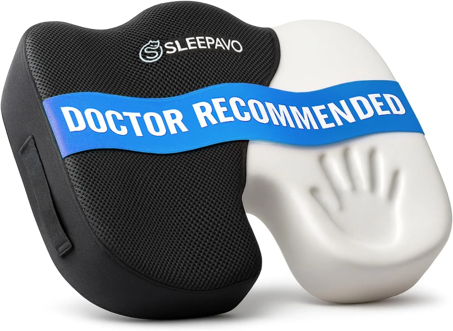 بالشتک صندلی فوم حافظه دار Sleepavo Plixio - بالشت صندلی برای سیاتیک، دنبالچه، کمر و تسکین درد دنبالچه - پد صندلی ارتوپدی برای پشتیبانی در صندلی اداری، ماشین، ویلچر و هواپیما