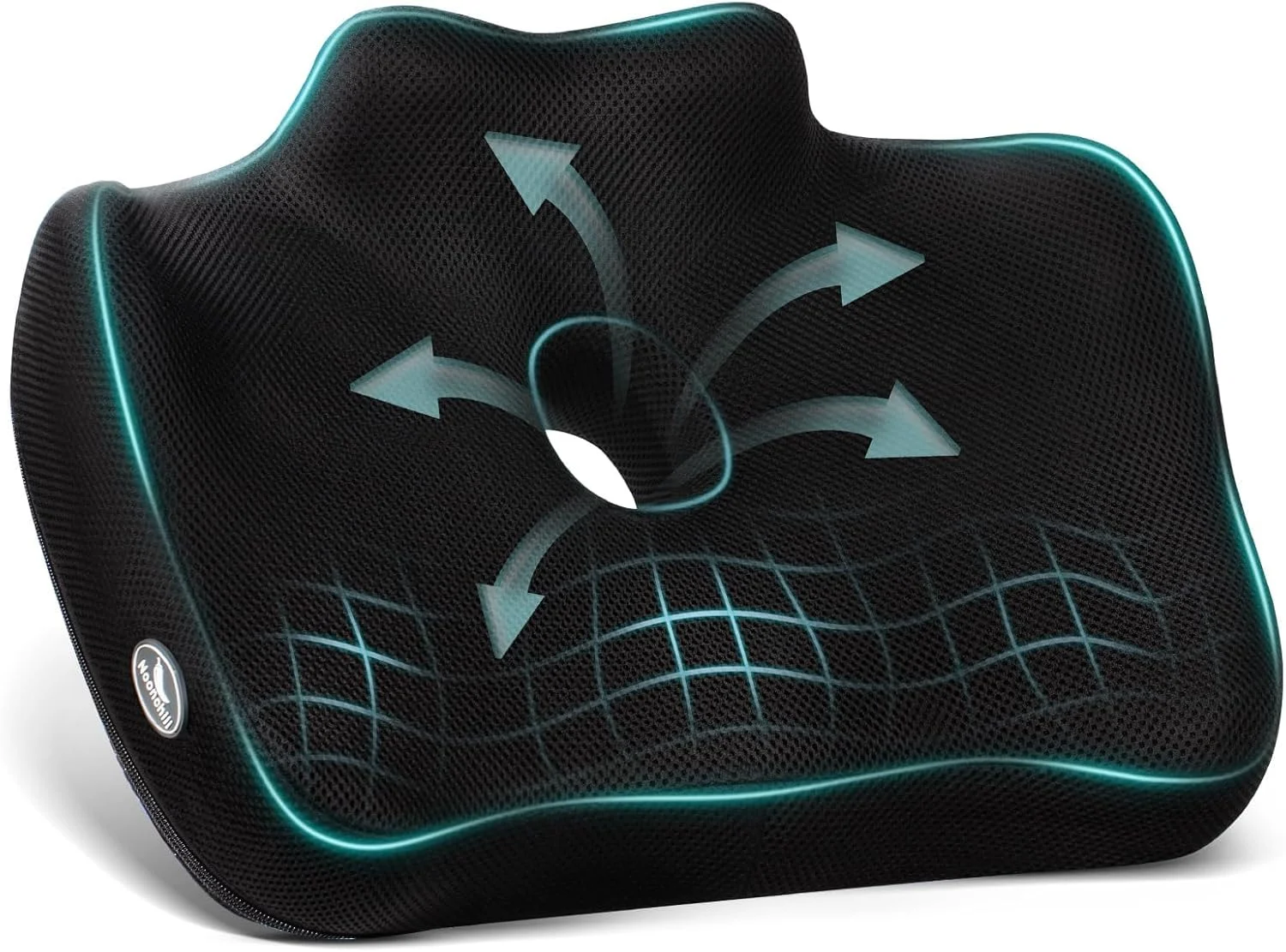 بالشتک صندلی مموری فوم اسپاردار، روکش مخملی نرم با زیره ضد لغزش، تسکین ارتوپدی درد دنبالچه، استخوان خاجی، سیاتیک و کمر برای صندلی اداری، صندلی ماشین و ویلچر