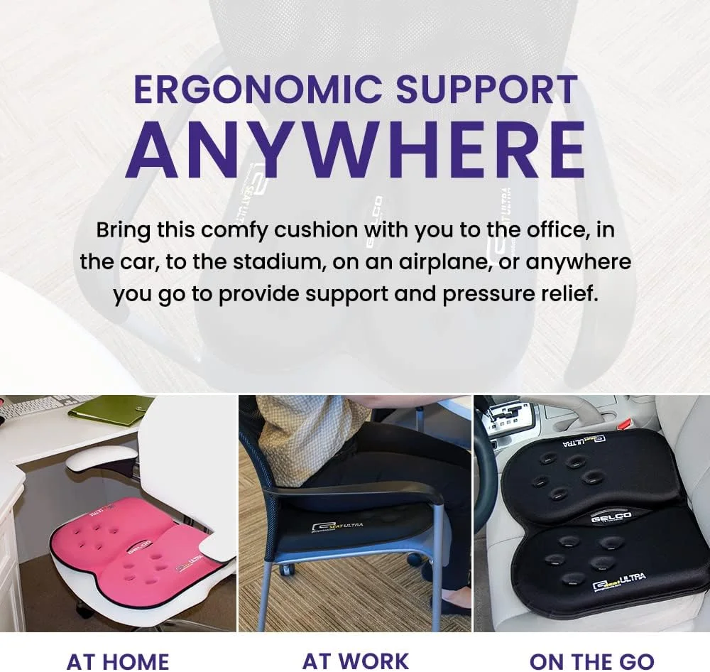 بالشتک ژلهای و فومی ارتوپدی G Seat Ultra (مشکی) – برای درد/ناراحتی دنبالچه، کمر، استخوان دنبالچه، پروستات، پس از زایمان و سیاتیک – مناسب برای دفتر، ماشین، صندلی، مسافرت بالشتک ژلهای و فومی ارتوپدی G Seat Ultra (مشکی) – برای درد/ناراحتی دنبالچه، کمر، استخوان دنبالچه، پروستات، پس از زایمان و سیاتیک – مناسب برای دفتر، ماشین، صندلی، مسافرت