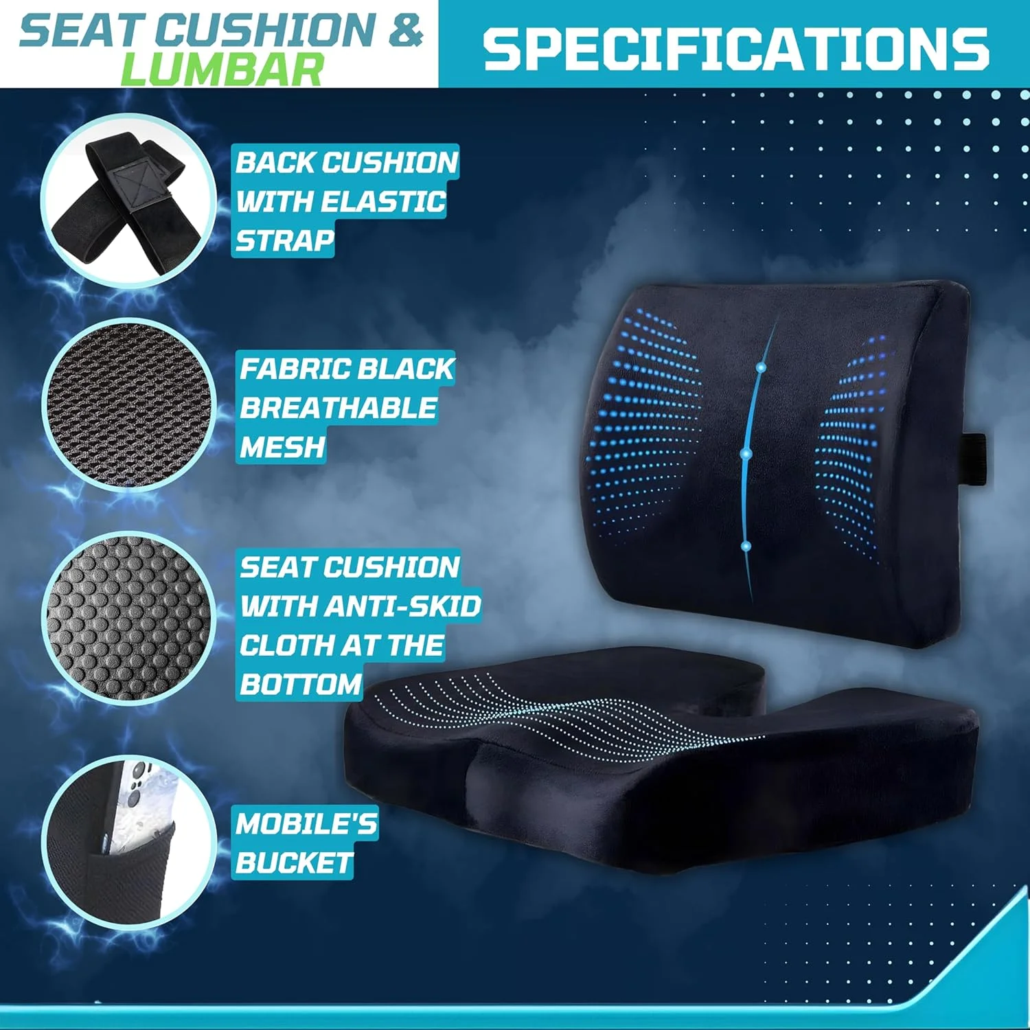 بالشتک صندلی ارتوپدی و پشتی کمری SOFIA® - فوم حافظه دار برای صندلی اداری، خودرو و ویلچر - بالشتک دنبالچه برای تسکین درد دنبالچه و سیاتیک - روکش قابل شستشو، بند قابل تنظیم و کیف هدیه. بالشتک صندلی ارتوپدی و پشتی کمری SOFIA® - فوم حافظه دار برای صندلی اداری، خودرو و ویلچر - بالشتک دنبالچه برای تسکین درد دنبالچه و سیاتیک - روکش قابل شستشو، بند قابل تنظیم و کیف هدیه.