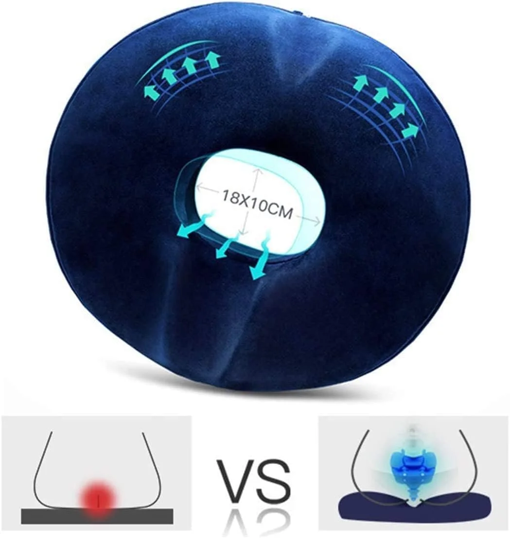 بالشتک صندلی فوم حافظه دار برای خواب عمیق شبانه، آبی تیره