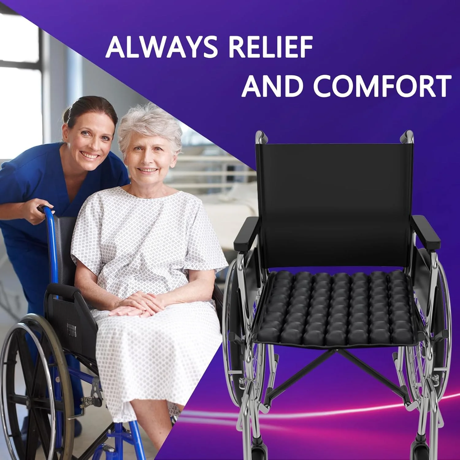 بالشتک صندلی بادی سانفیکون، بالشتک راحتی بادی قابل حمل برای صندلی ماشین، صندلی اداری، ویلچر، پد ضد زخم بستر، ارتوپدی، تسکین درد و فشار، زیرانداز صندلی کمپینگ با پمپ، 45x40 سانتی متر، مشکی بالشتک صندلی بادی سانفیکون، بالشتک راحتی بادی قابل حمل برای صندلی ماشین، صندلی اداری، ویلچر، پد ضد زخم بستر، ارتوپدی، تسکین درد و فشار، زیرانداز صندلی کمپینگ با پمپ، 45x40 سانتی متر، مشکی