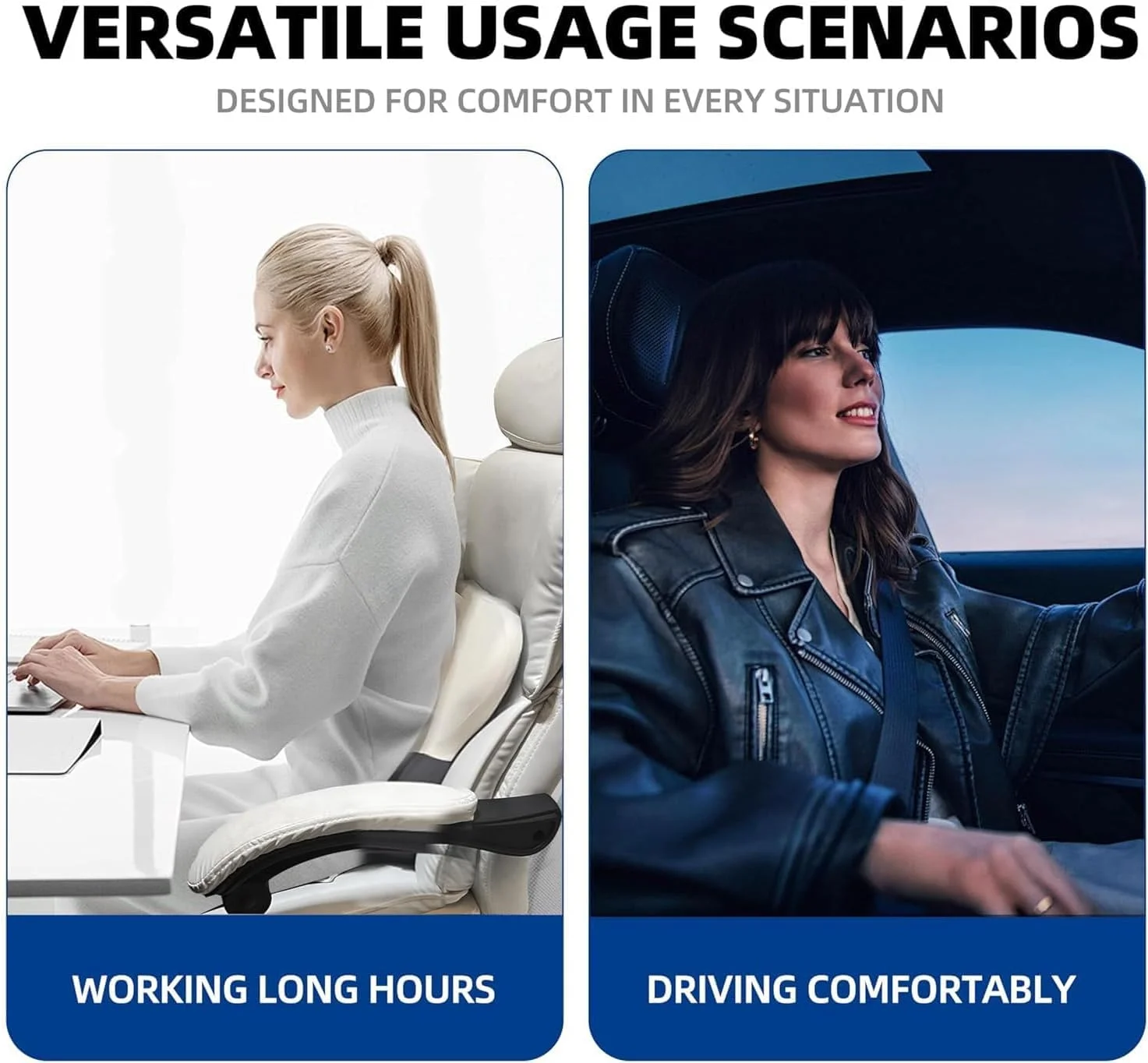 بالشتک پشتی کمری، پشتیبانی مموری فوم برای تسکین درد، بالشتک ارگونومیک کمر برای صندلی اداری، صندلی ماشین، استفاده در منزل، روکش قابل جابجایی و شستشو (سیاه و سفید) بالشتک پشتی کمری، پشتیبانی مموری فوم برای تسکین درد، بالشتک ارگونومیک کمر برای صندلی اداری، صندلی ماشین، استفاده در منزل، روکش قابل جابجایی و شستشو (سیاه و سفید)