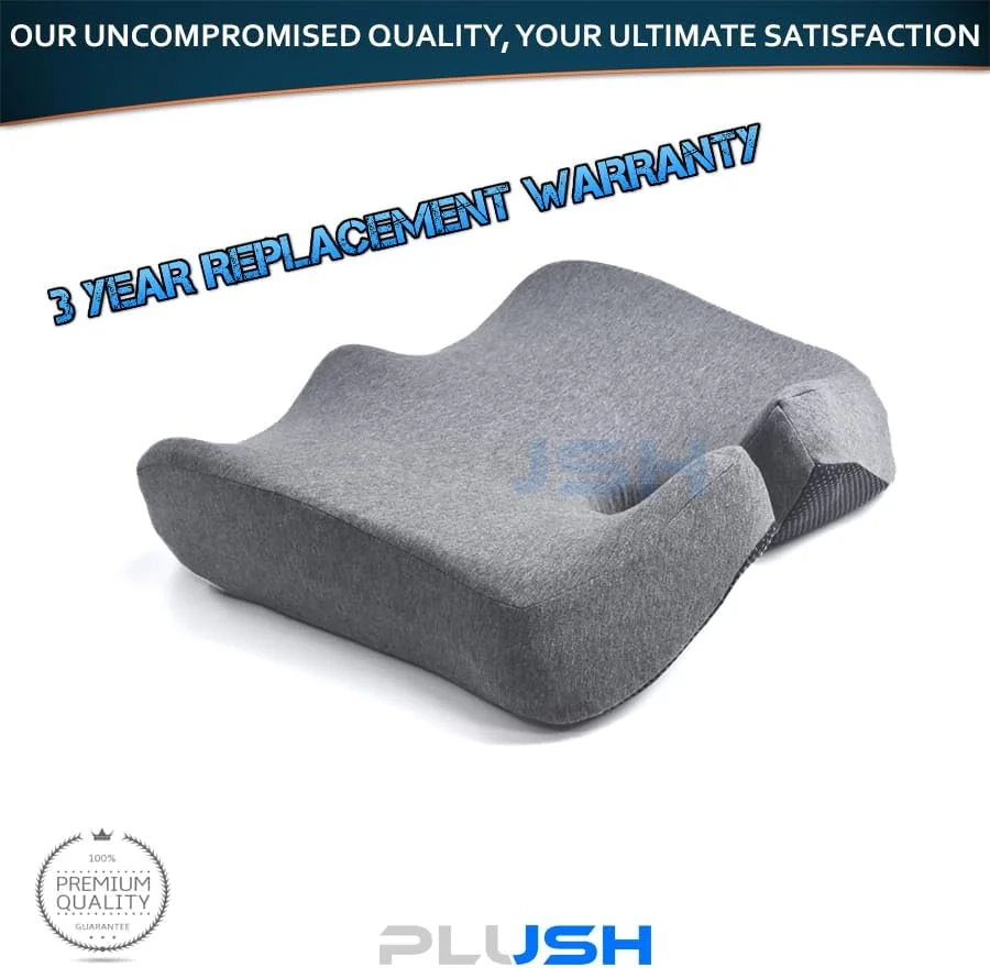 بالشتک صندلی فوم حافظه دار نرم، بالشت با تراکم بالا برای صندلی اداری، برش استراتژیک پشتی برای کاهش فشار و تسکین درد. ایده آل برای درد دنبالچه، سیاتیک - خاکستری بالشتک صندلی فوم حافظه دار نرم، بالشت با تراکم بالا برای صندلی اداری، برش استراتژیک پشتی برای کاهش فشار و تسکین درد. ایده آل برای درد دنبالچه، سیاتیک - خاکستری