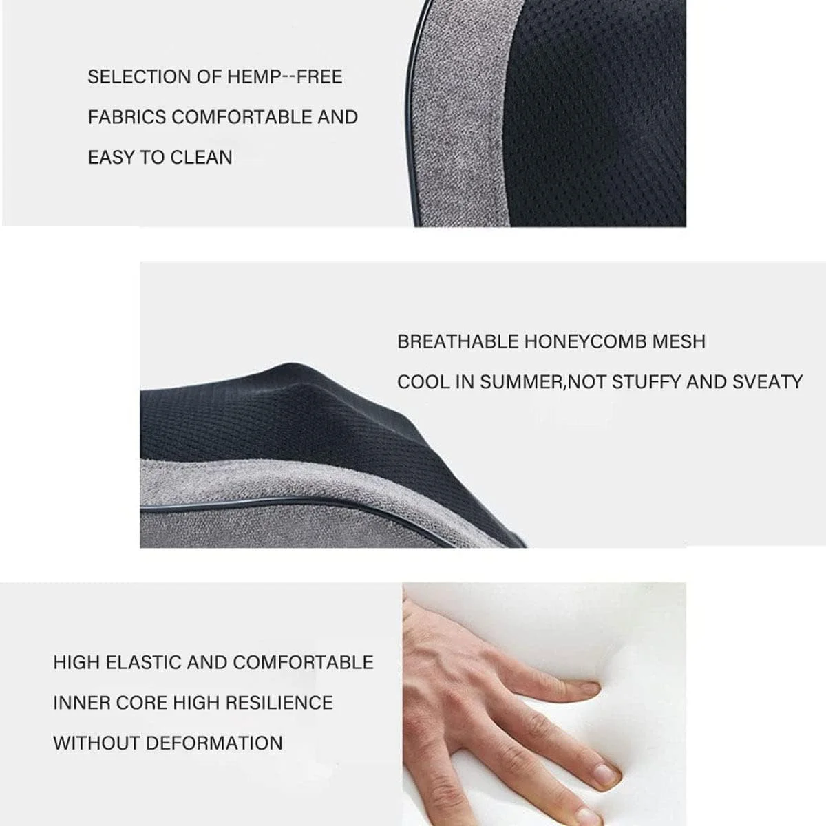 بالشتک پشتیبانی کمر، فوم حافظهدار ماساژ چند منظوره، بالشتک پشتی قابل تنظیم طراحی ارگونومیک مناسب صندلی خودرو و انحنای بدن، برای خودرو، صندلی اداری، خانه، مسافرت بالشتک پشتیبانی کمر، فوم حافظهدار ماساژ چند منظوره، بالشتک پشتی قابل تنظیم طراحی ارگونومیک مناسب صندلی خودرو و انحنای بدن، برای خودرو، صندلی اداری، خانه، مسافرت