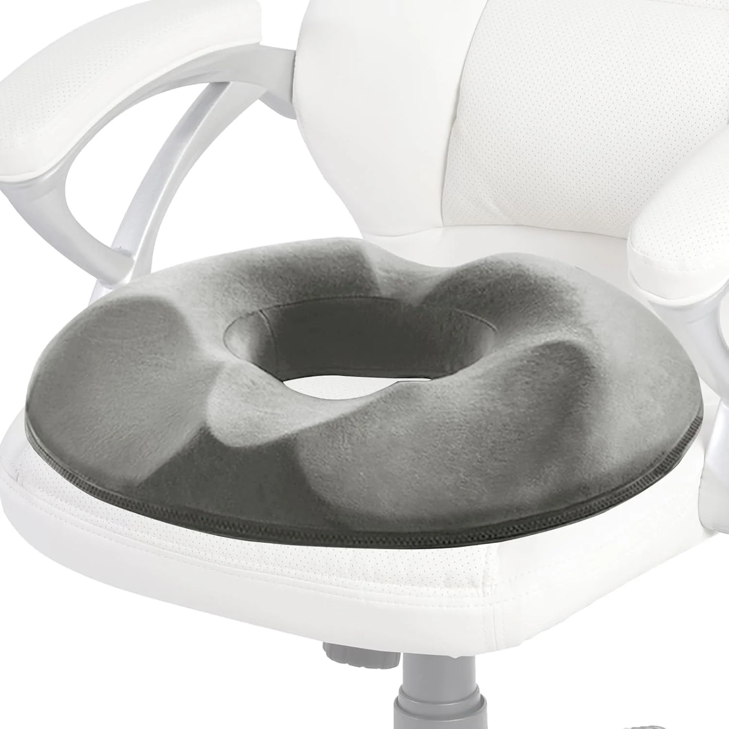 بالشتک صندلی مموری فوم برای تسکین درد دنبالچه با سوراخ مرکزی برش خورده U شکل برای هموروئید، سیاتیک، بالش درد کمر برای استفاده در دفتر، ماشین، ویلچر، نشستن بعد از جراحی (خاکستری، مردانه)