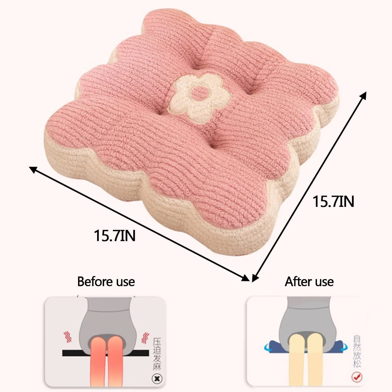 بالشتک ضخیم صندلی و پشتی تزویق، بالشتک زمینی 40 سانتی متری، مخمل قهوه ای، بالشتک مربعی ضد لغزش و تنفسی برای مدیتیشن، مطالعه، تاتامی، دفتر کار خانگی