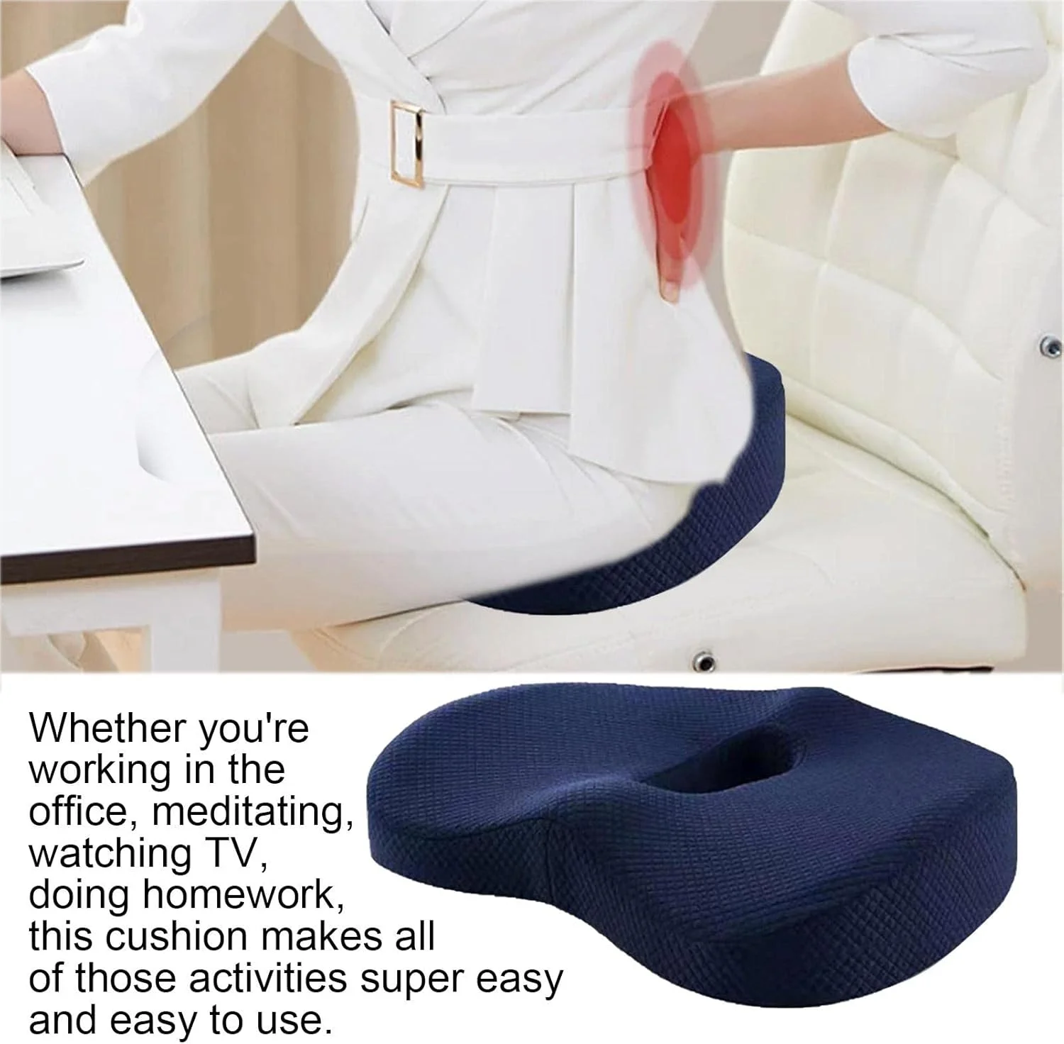 بالشتک نرم برای حمایت از باسن، کوسن صندلی ضخیم و راحت توخالی، بالشتک صندلی برای استفاده طولانی مدت برای صندلی اداری بالشتک نرم برای حمایت از باسن، کوسن صندلی ضخیم و راحت توخالی، بالشتک صندلی برای استفاده طولانی مدت برای صندلی اداری