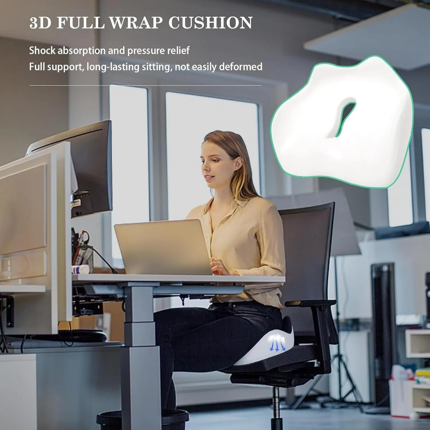 بالشتک صندلی مموری فوم TAME برای صندلی اداری، بالشتک های صندلی اداری سه بعدی ضد لغزش برای تسکین فشار سیاتیک و درد دنبالچه، پد فوم ارگونومیک برای ماشین خانه اداری (آبی) بالشتک صندلی مموری فوم TAME برای صندلی اداری، بالشتک های صندلی اداری سه بعدی ضد لغزش برای تسکین فشار سیاتیک و درد دنبالچه، پد فوم ارگونومیک برای ماشین خانه اداری (آبی)