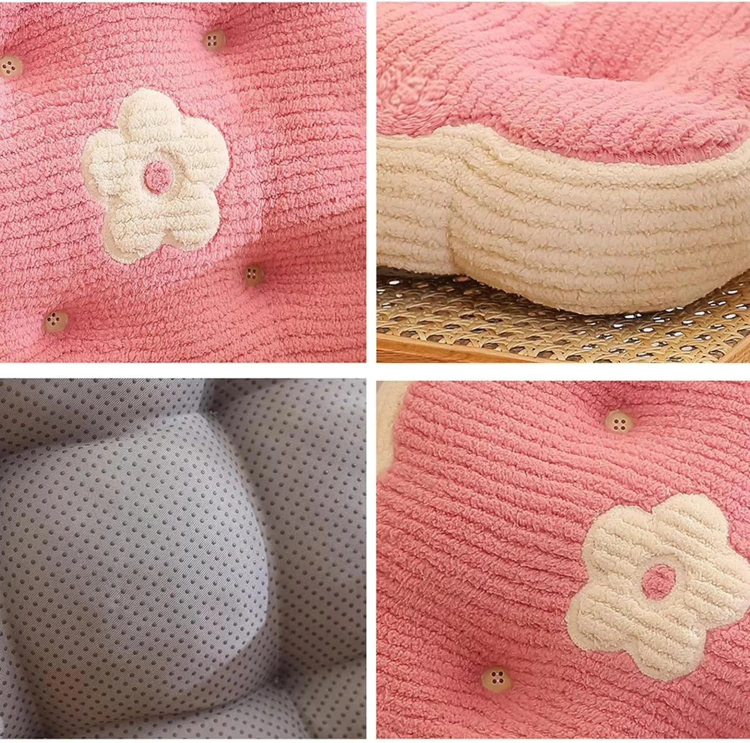 بالشتک ضخیم صندلی و پشتی تزویق، بالشتک زمینی 40 سانتی متری، مخمل قهوه ای، بالشتک مربعی ضد لغزش و تنفسی برای مدیتیشن، مطالعه، تاتامی، دفتر کار خانگی