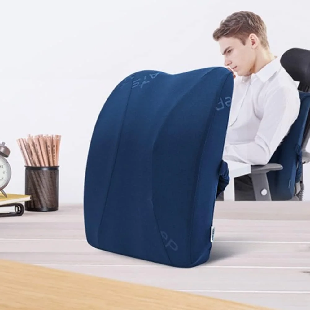 بالشتک پشتی "N/A"، بالشتک طبی مموری فوم برای پشتیبانی از کمر، بالشتک ارگونومیک برای تسکین درد کمر، کوسن پشتی خودرو، کوسن پشتی صندلی اداری، کوسن پشتی صندلی گیمینگ (آبی)