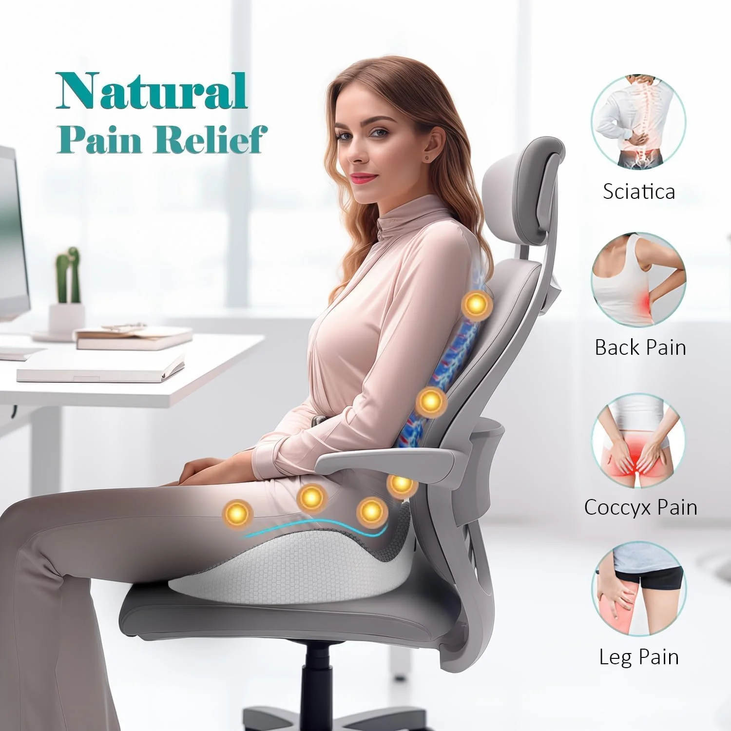 بالشتک صندلی SYOSI برای دفتر کار، بالشتک صندلی فوم حافظه دار با پوشش کامل سه بعدی، برای تسکین فشار، سیاتیک و درد دنبالچه، پد دنبالچه فوم حافظه دار ارگونومیک برای دفتر کار، خانه، ماشین (خاکستری) بالشتک صندلی SYOSI برای دفتر کار، بالشتک صندلی فوم حافظه دار با پوشش کامل سه بعدی، برای تسکین فشار، سیاتیک و درد دنبالچه، پد دنبالچه فوم حافظه دار ارگونومیک برای دفتر کار، خانه، ماشین (خاکستری)