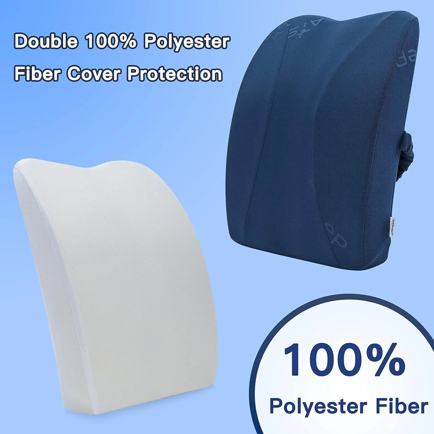 بالشتک پشتی "N/A"، بالشتک طبی مموری فوم برای پشتیبانی از کمر، بالشتک ارگونومیک برای تسکین درد کمر، کوسن پشتی خودرو، کوسن پشتی صندلی اداری، کوسن پشتی صندلی گیمینگ (آبی)