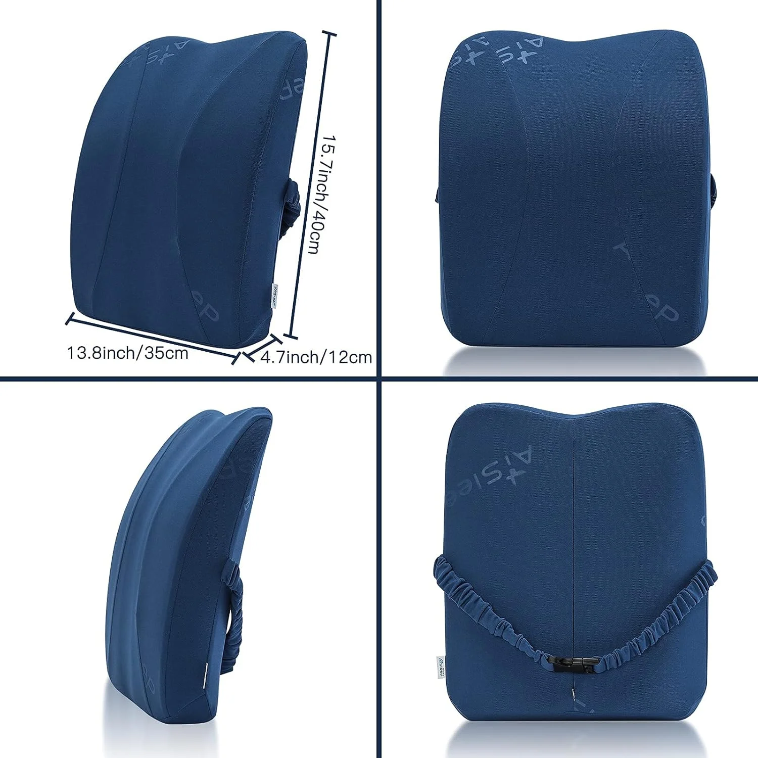 بالشتک پشتی "N/A"، بالشتک طبی مموری فوم برای پشتیبانی از کمر، بالشتک ارگونومیک برای تسکین درد کمر، کوسن پشتی خودرو، کوسن پشتی صندلی اداری، کوسن پشتی صندلی گیمینگ (آبی)