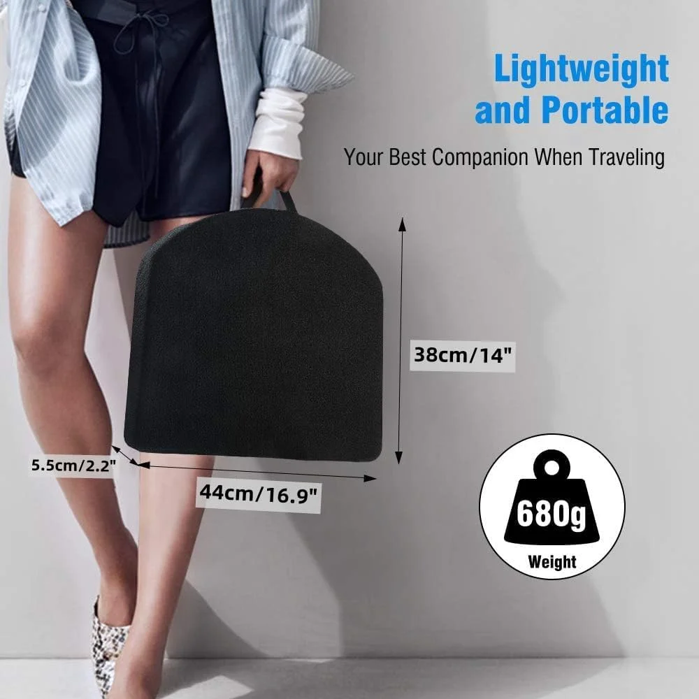 بالشتک صندلی فوم حافظهدار Tsumbay، بالشتک نرم صندلی اداری با دسته حمل، روکش قابل شستشو، بالشتک دنبالچه راحت برای پد صندلی اداری خانگی، صندلی خودرو، ویلچر - مشکی بالشتک صندلی فوم حافظهدار Tsumbay، بالشتک نرم صندلی اداری با دسته حمل، روکش قابل شستشو، بالشتک دنبالچه راحت برای پد صندلی اداری خانگی، صندلی خودرو، ویلچر - مشکی