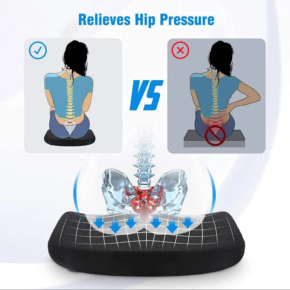 بالشتک صندلی فوم حافظهدار Tsumbay، بالشتک نرم صندلی اداری با دسته حمل، روکش قابل شستشو، بالشتک دنبالچه راحت برای پد صندلی اداری خانگی، صندلی خودرو، ویلچر - مشکی بالشتک صندلی فوم حافظهدار Tsumbay، بالشتک نرم صندلی اداری با دسته حمل، روکش قابل شستشو، بالشتک دنبالچه راحت برای پد صندلی اداری خانگی، صندلی خودرو، ویلچر - مشکی