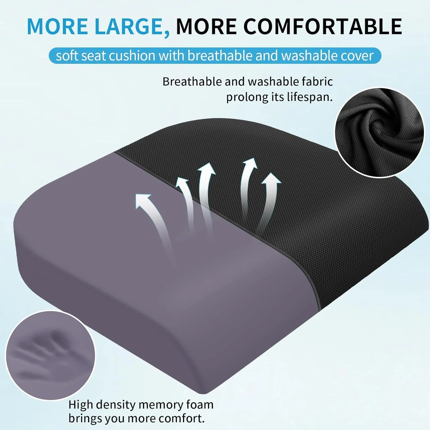 بالشتک صندلی بزرگ TranquilRelax، بالشتک فوم حافظهدار برای نشستن طولانی مدت روی صندلی اداری، خانه و ماشین، پد صندلی ضد لغزش برای تسکین درد کمر، سیاتیک، باسن و دنبالچه (مشکی) بالشتک صندلی بزرگ TranquilRelax، بالشتک فوم حافظهدار برای نشستن طولانی مدت روی صندلی اداری، خانه و ماشین، پد صندلی ضد لغزش برای تسکین درد کمر، سیاتیک، باسن و دنبالچه (مشکی)